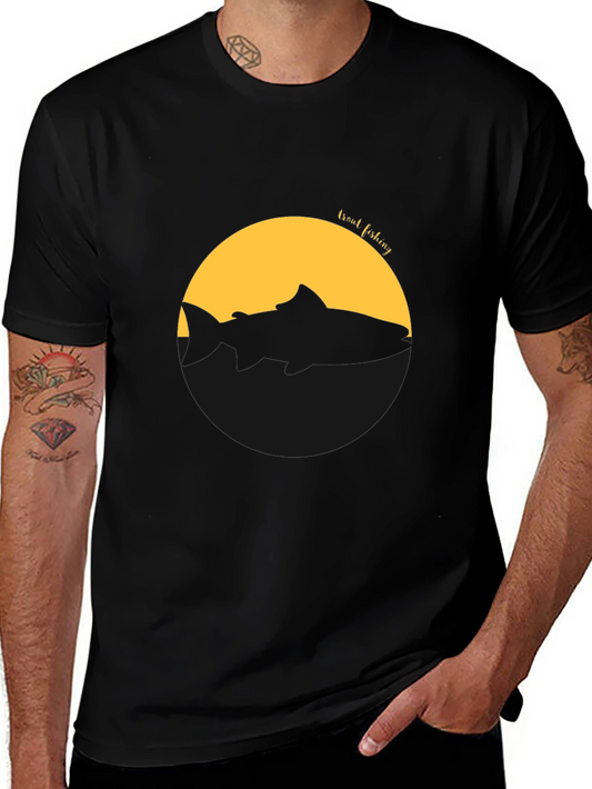 Trout Fishing Silhouette Graphic Tee