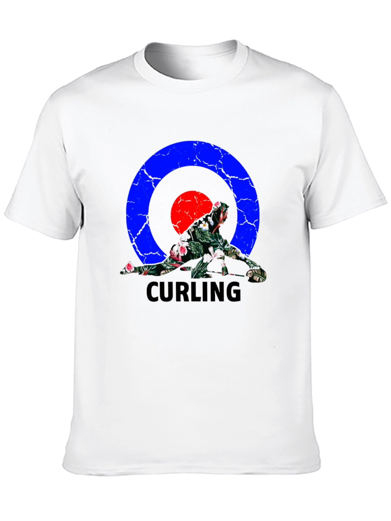 Curling Floral Black T-Shirt