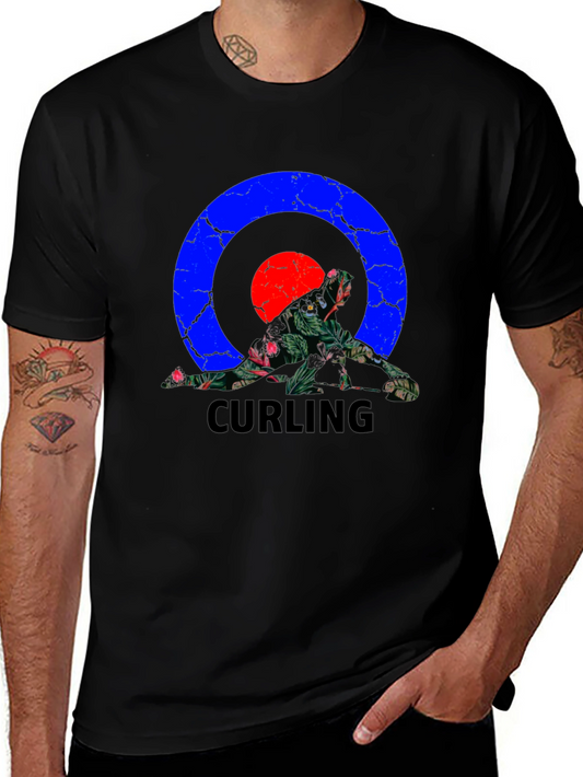 Curling Floral Black T-Shirt