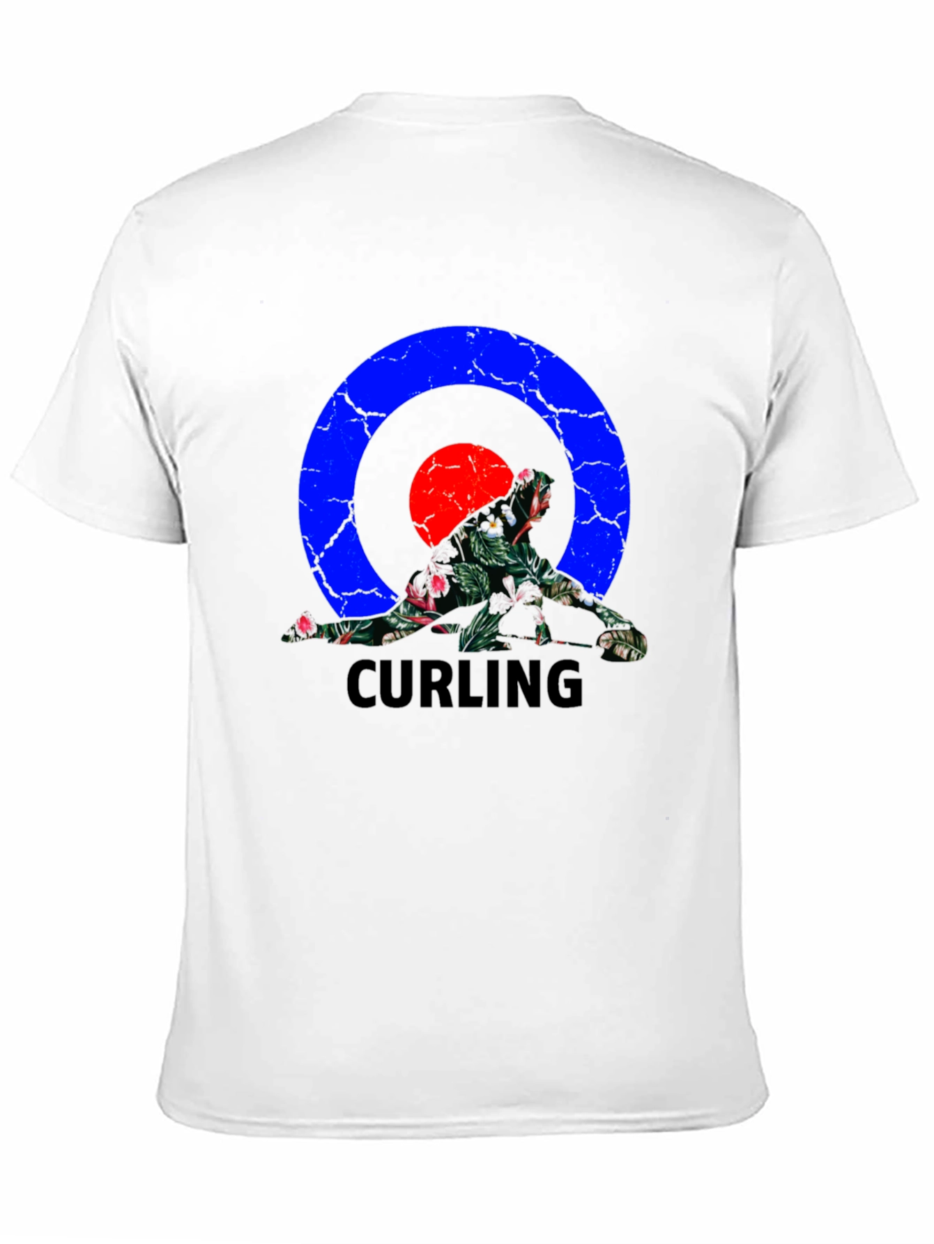 Curling Floral Black T-Shirt
