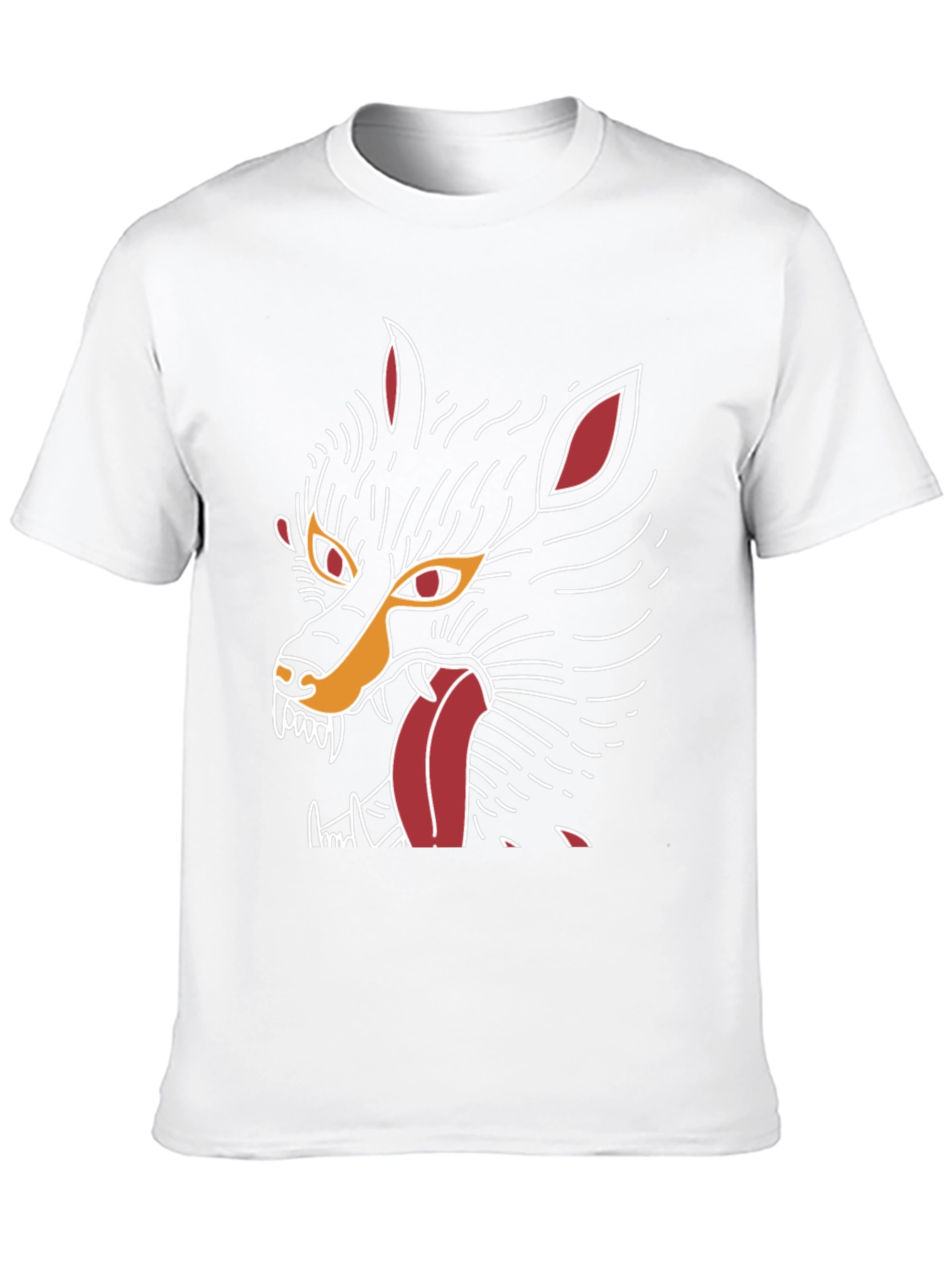 Mens Black Graphic Tee - Wolf Design