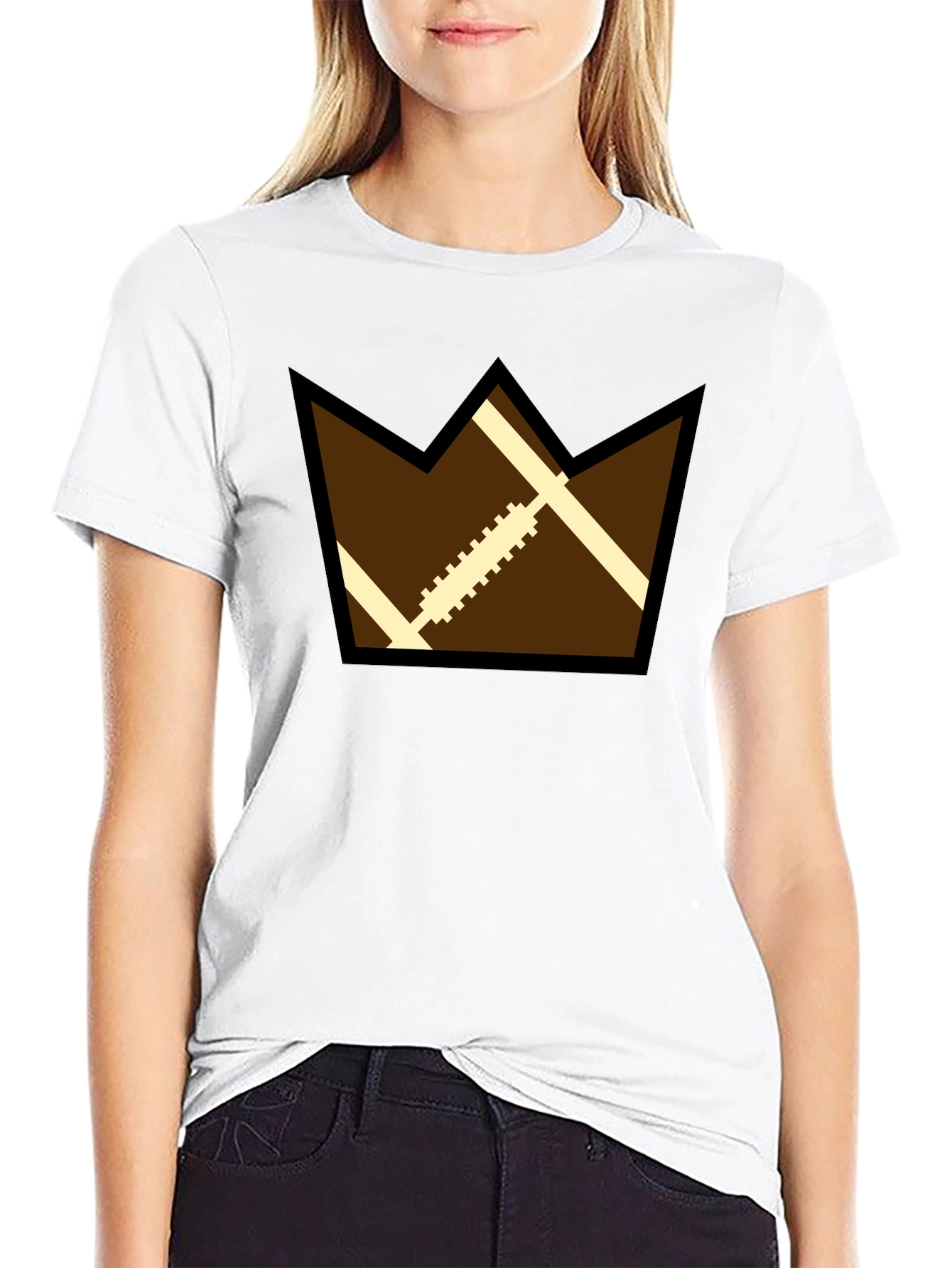 Football Crown Graphic Black T-Shirt