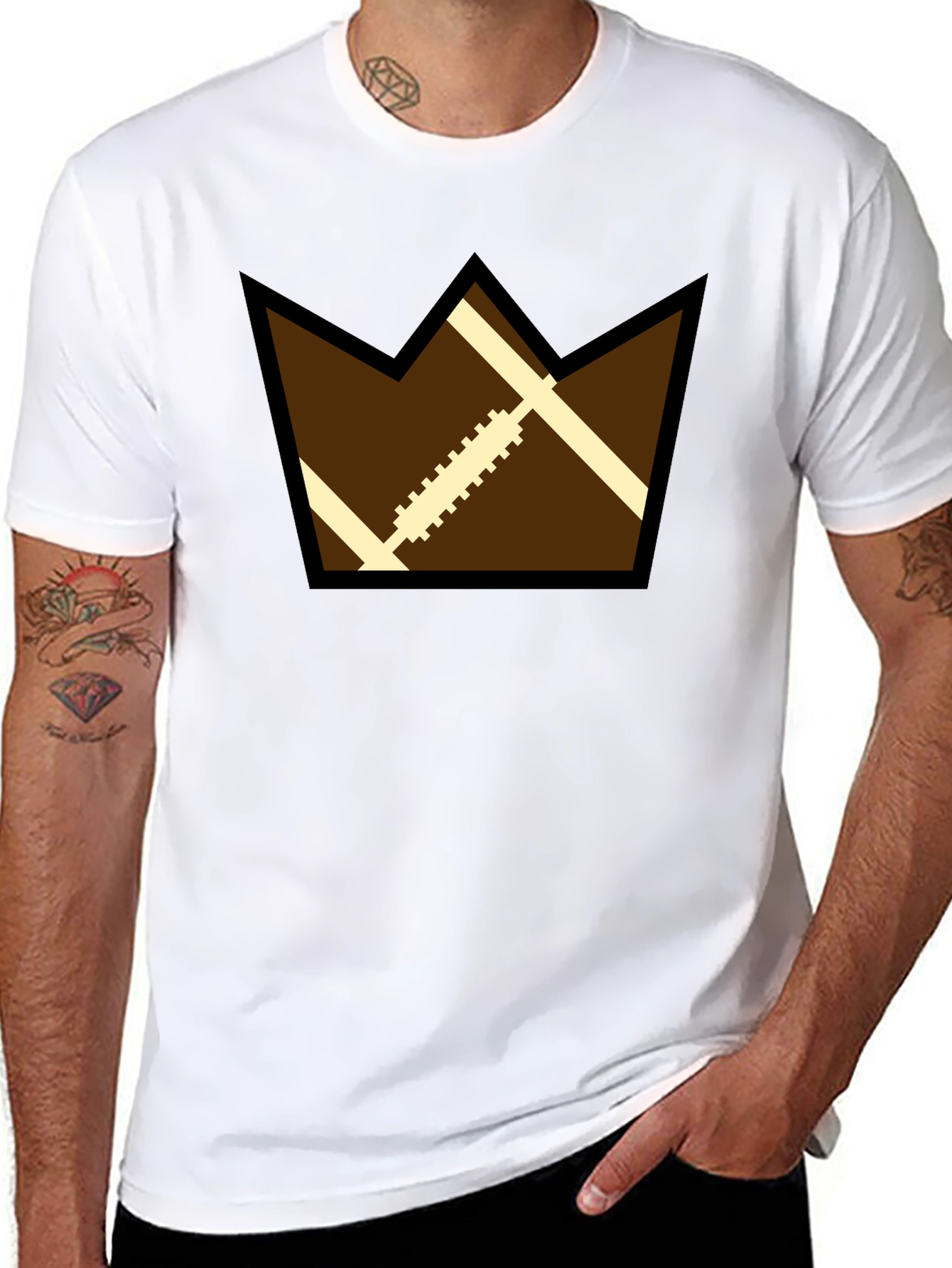 Football Crown Graphic Black T-Shirt