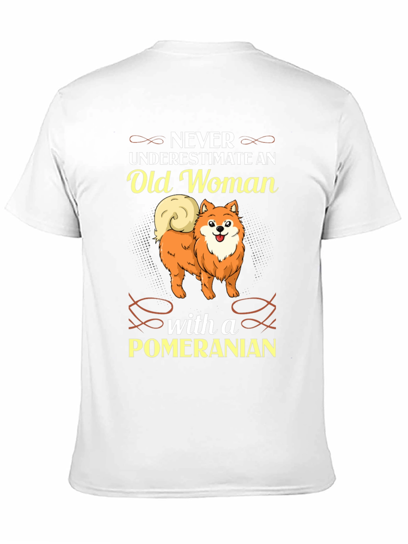 Never Underestimate Old Woman with Pomeranian Black T-Shirt