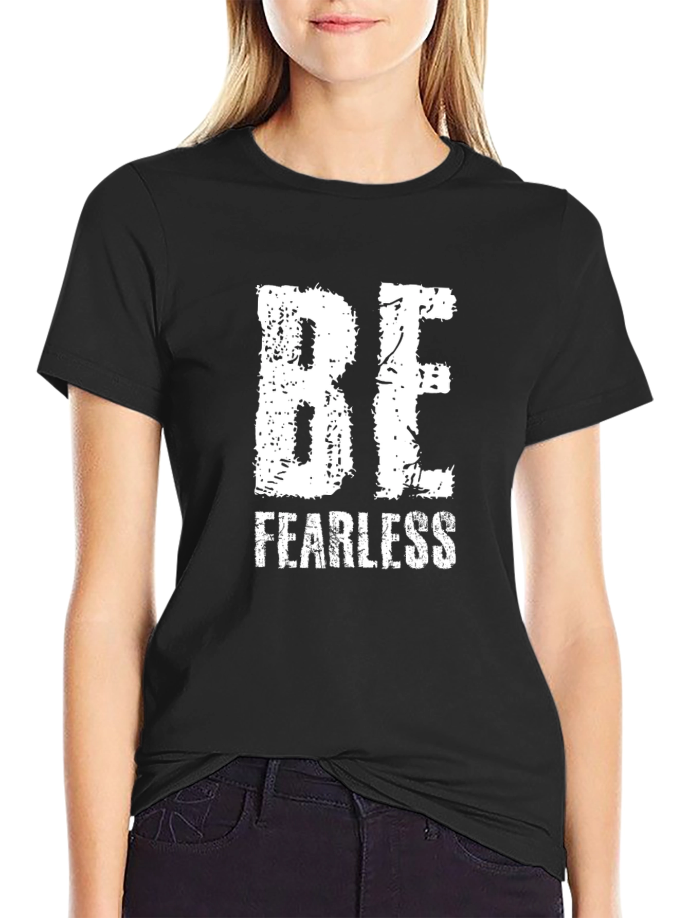 Be Fearless Black Graphic T-Shirt