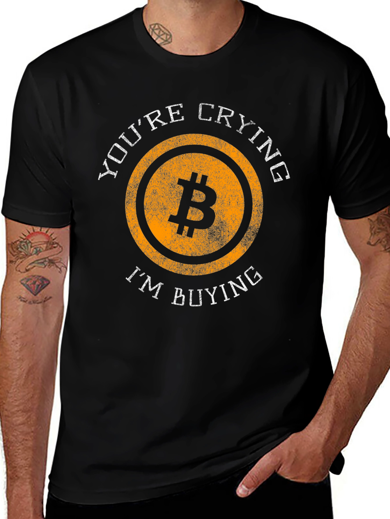 Bitcoin Crypto T-Shirt - Youre Crying Im Buying