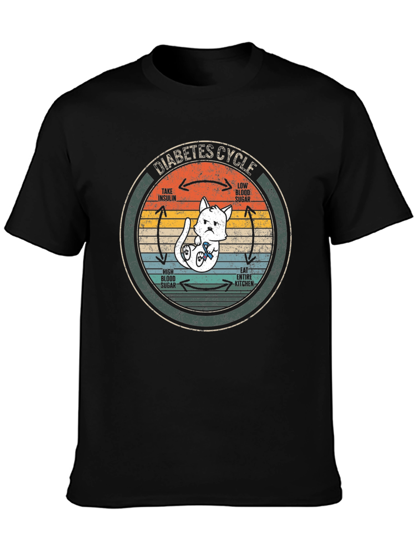 Diabetes Cycle Cat T-Shirt