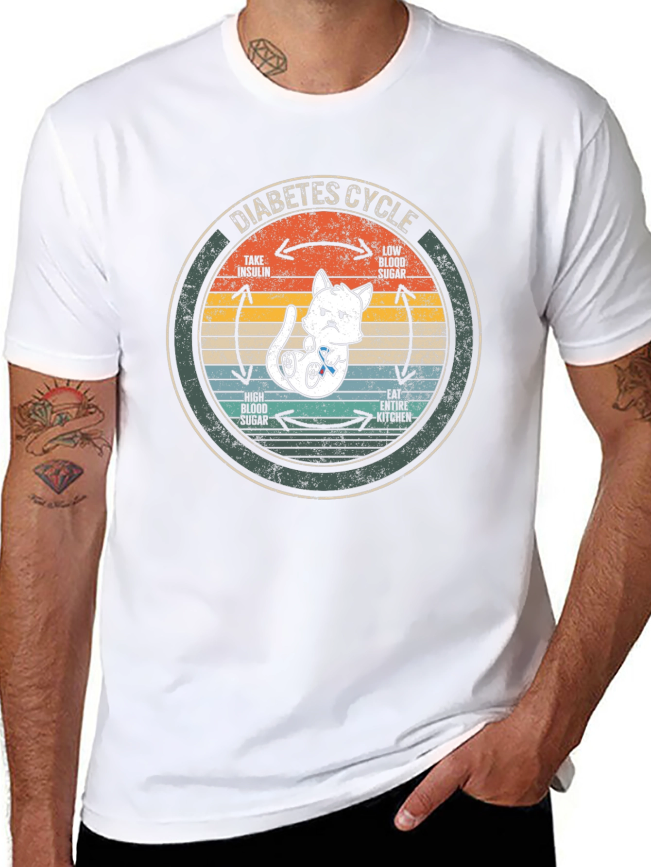 Diabetes Cycle Cat T-Shirt