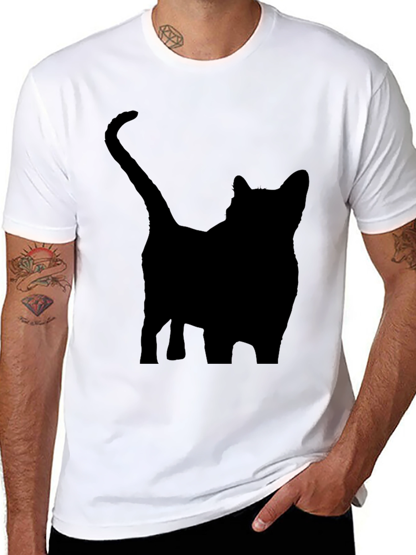 Black Cat Silhouette T-Shirt