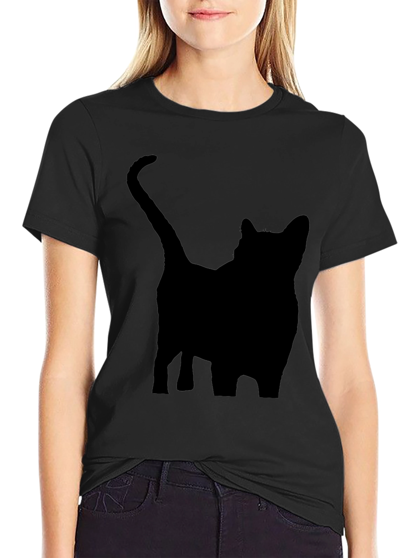 Black Cat Silhouette T-Shirt