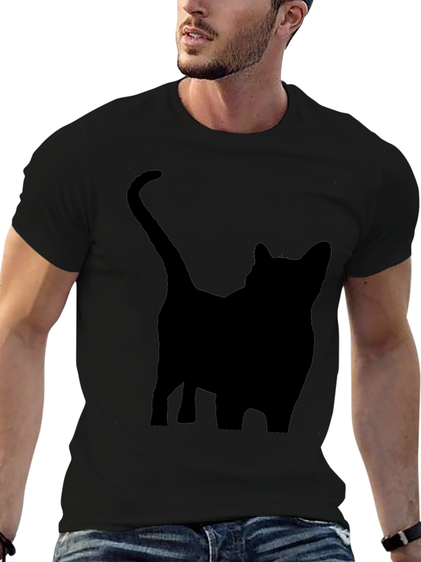 Black Cat Silhouette T-Shirt