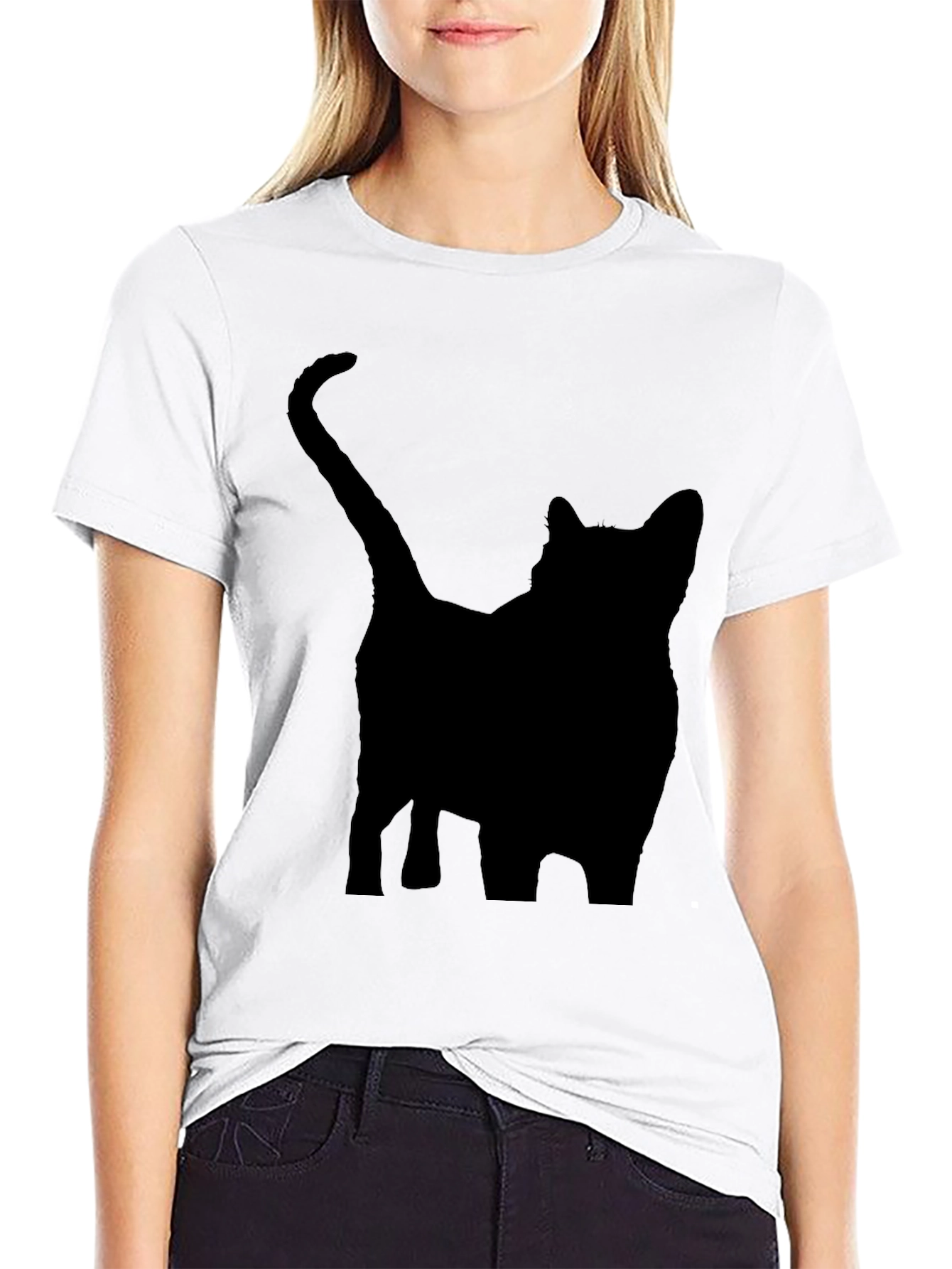 Black Cat Silhouette T-Shirt