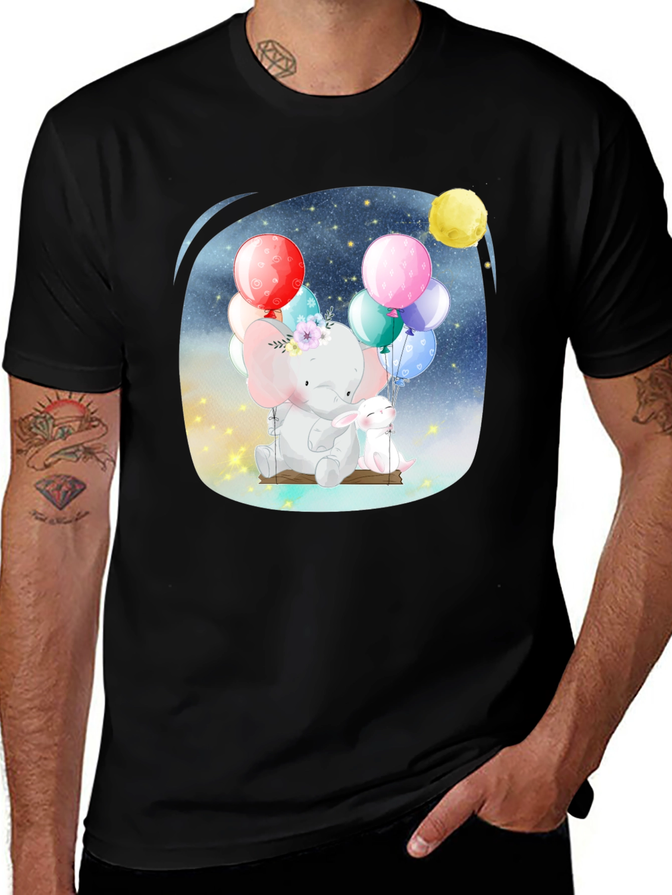 Cute Elephant & Bunny T-Shirt