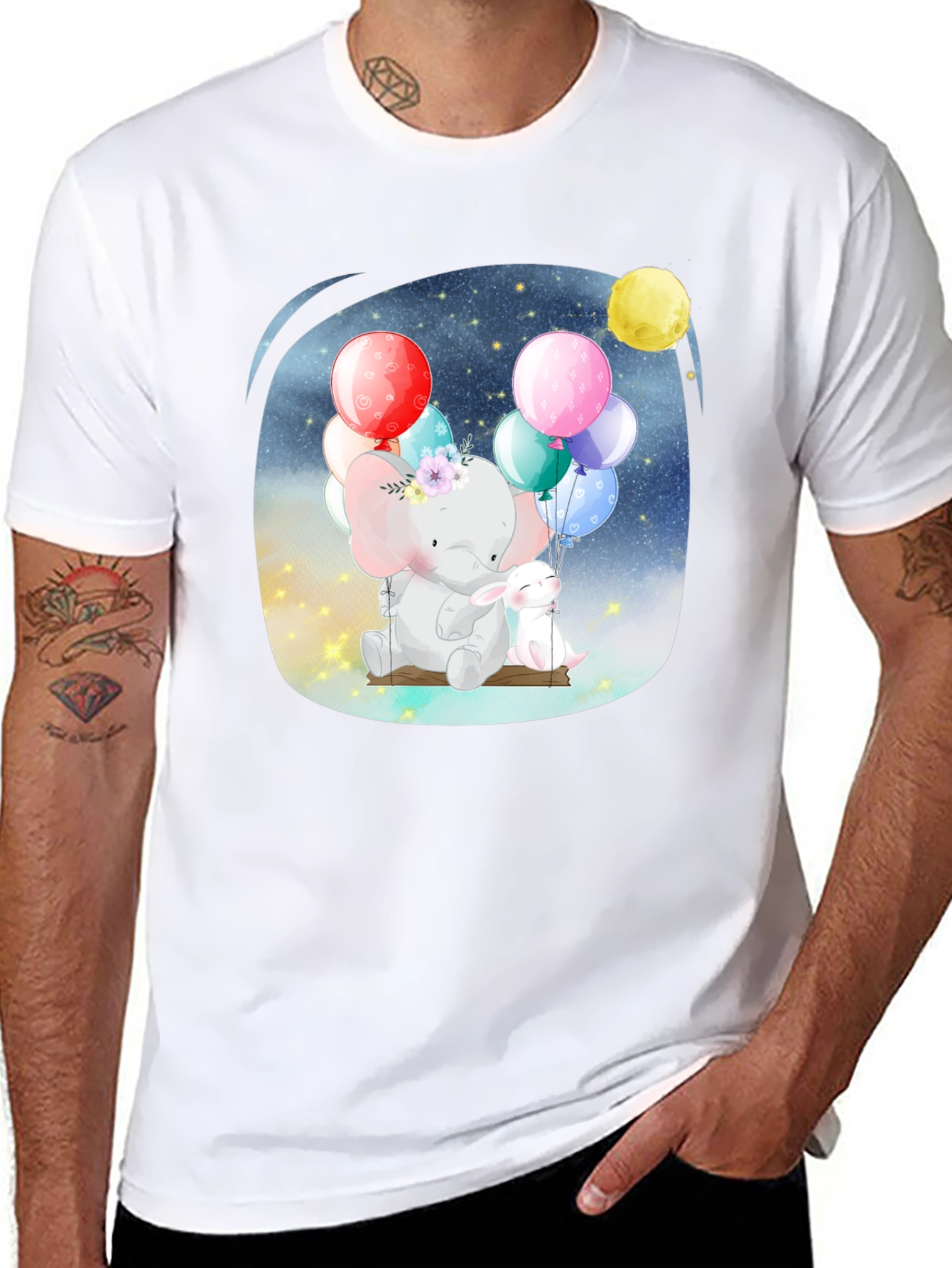 Cute Elephant & Bunny T-Shirt