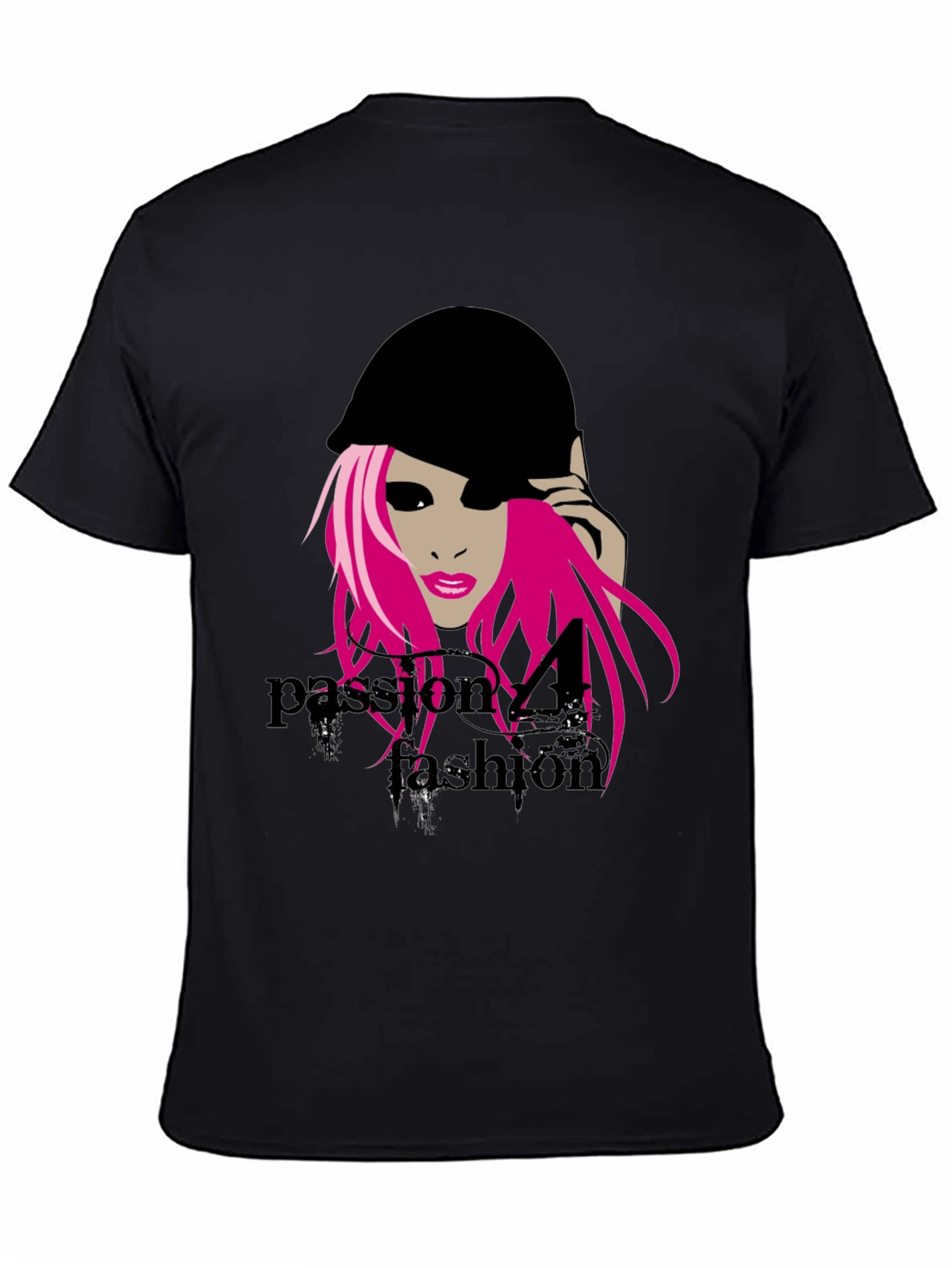 Trendy Black T-Shirt with Graphic Print