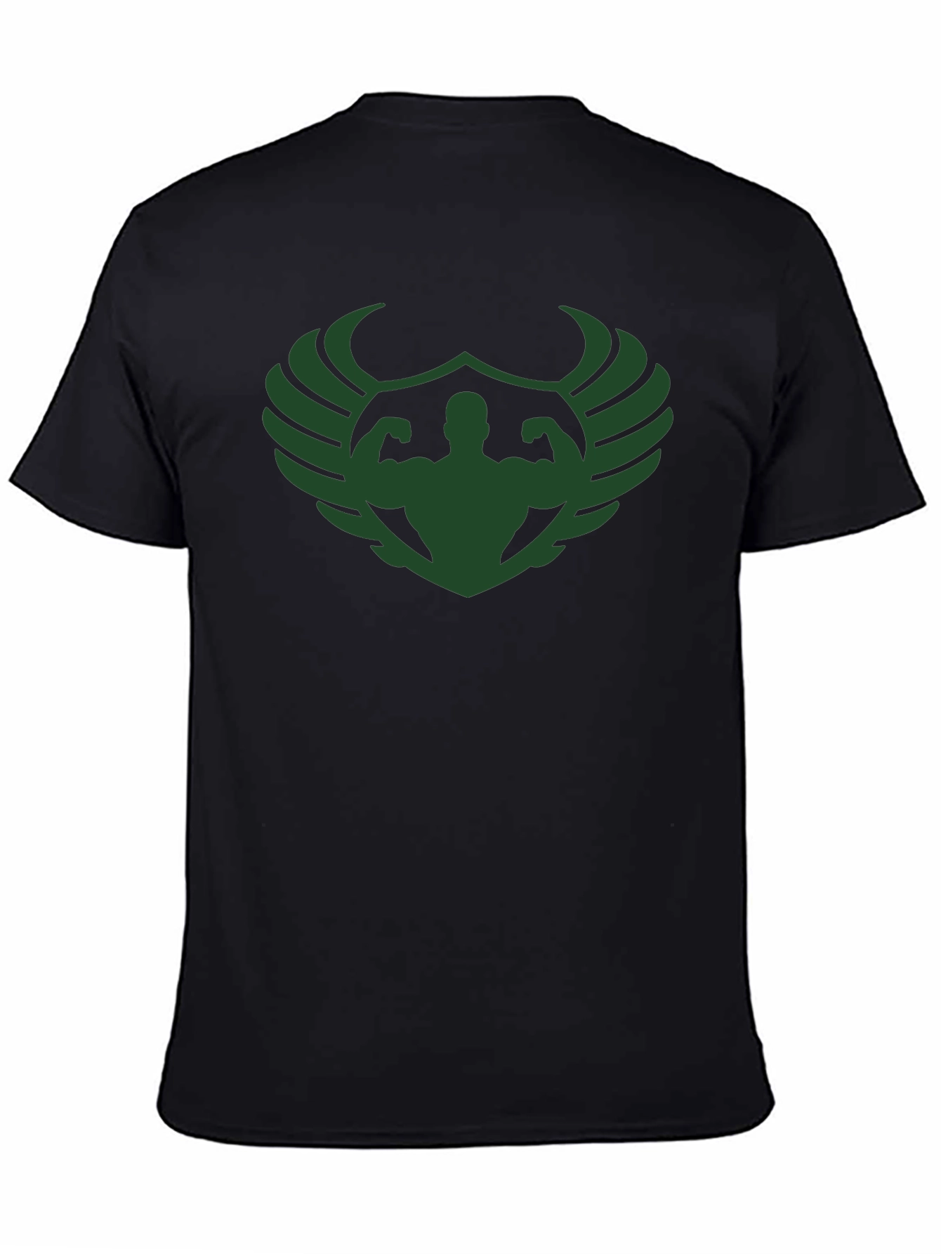 Muscle Wings Graphic T-Shirt - Black Gym Tee
