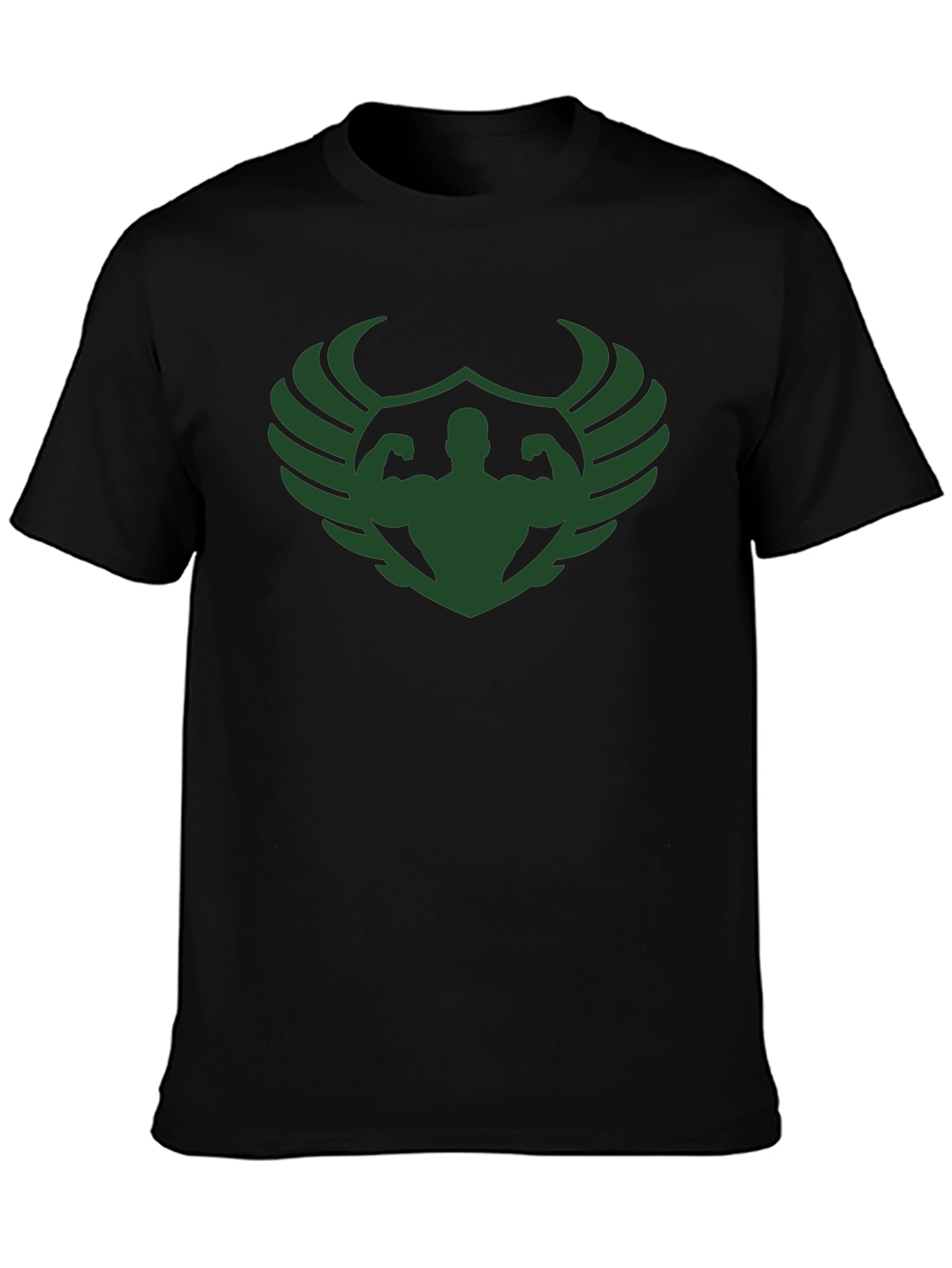 Muscle Wings Graphic T-Shirt - Black Gym Tee