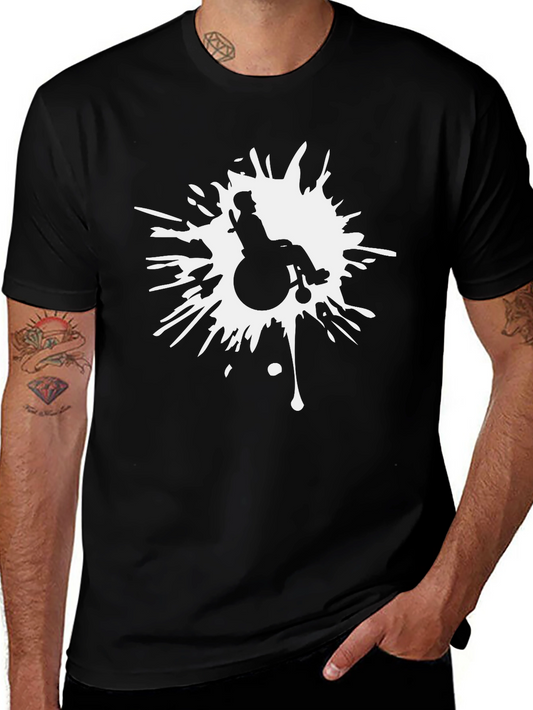 Wheelchair Splatter Graphic T-Shirt