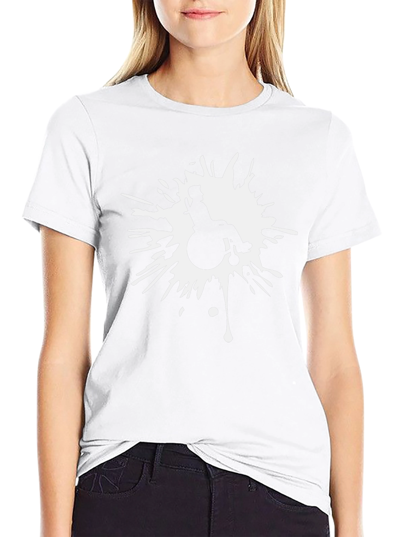 Wheelchair Splatter Graphic T-Shirt