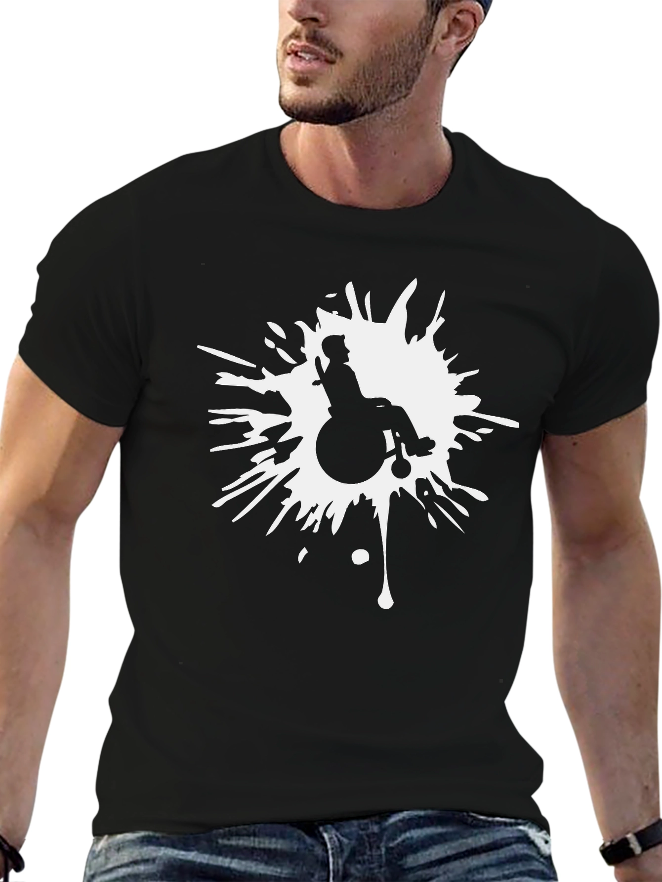 Wheelchair Splatter Graphic T-Shirt