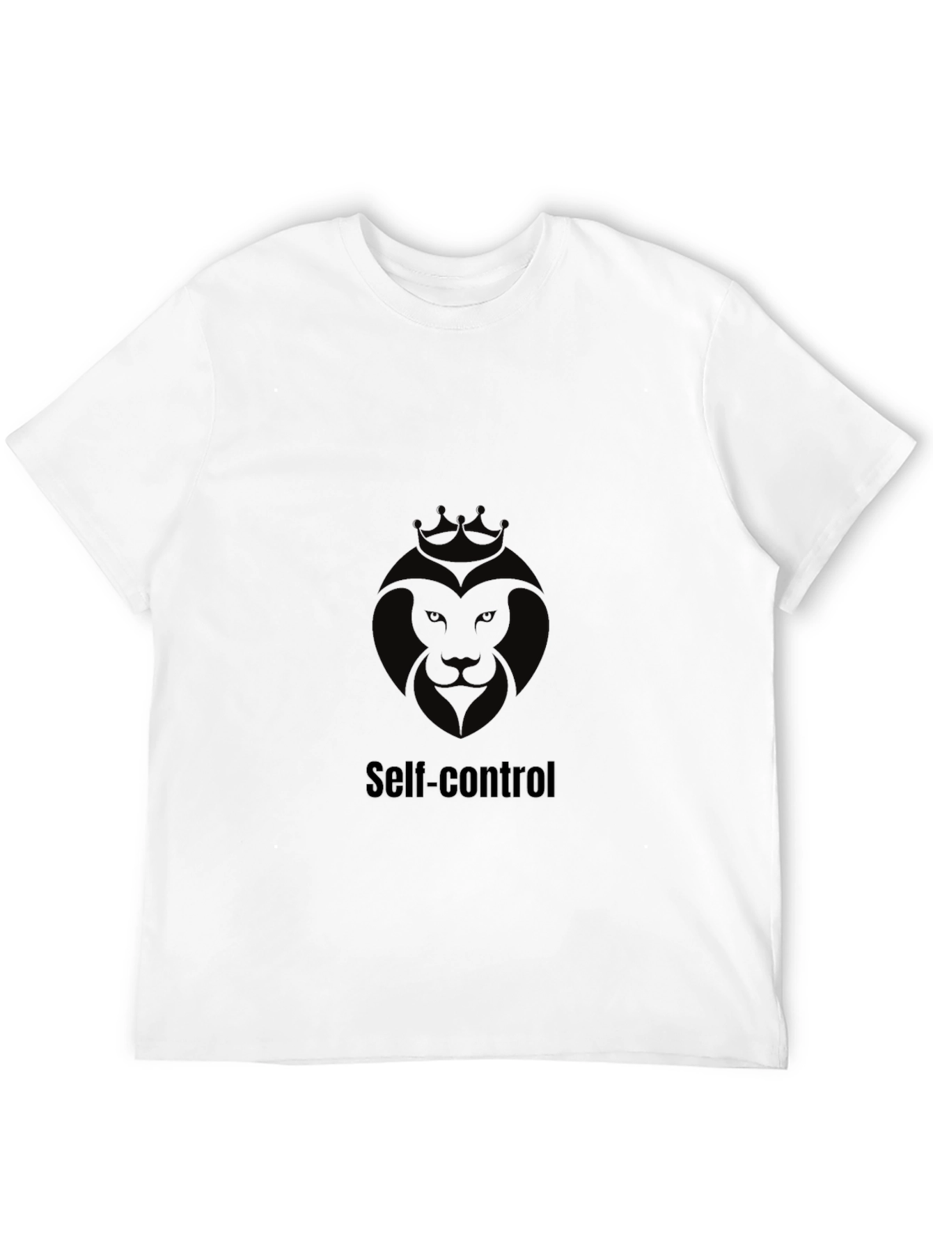 Self-Control Lion Graphic Black T-Shirt