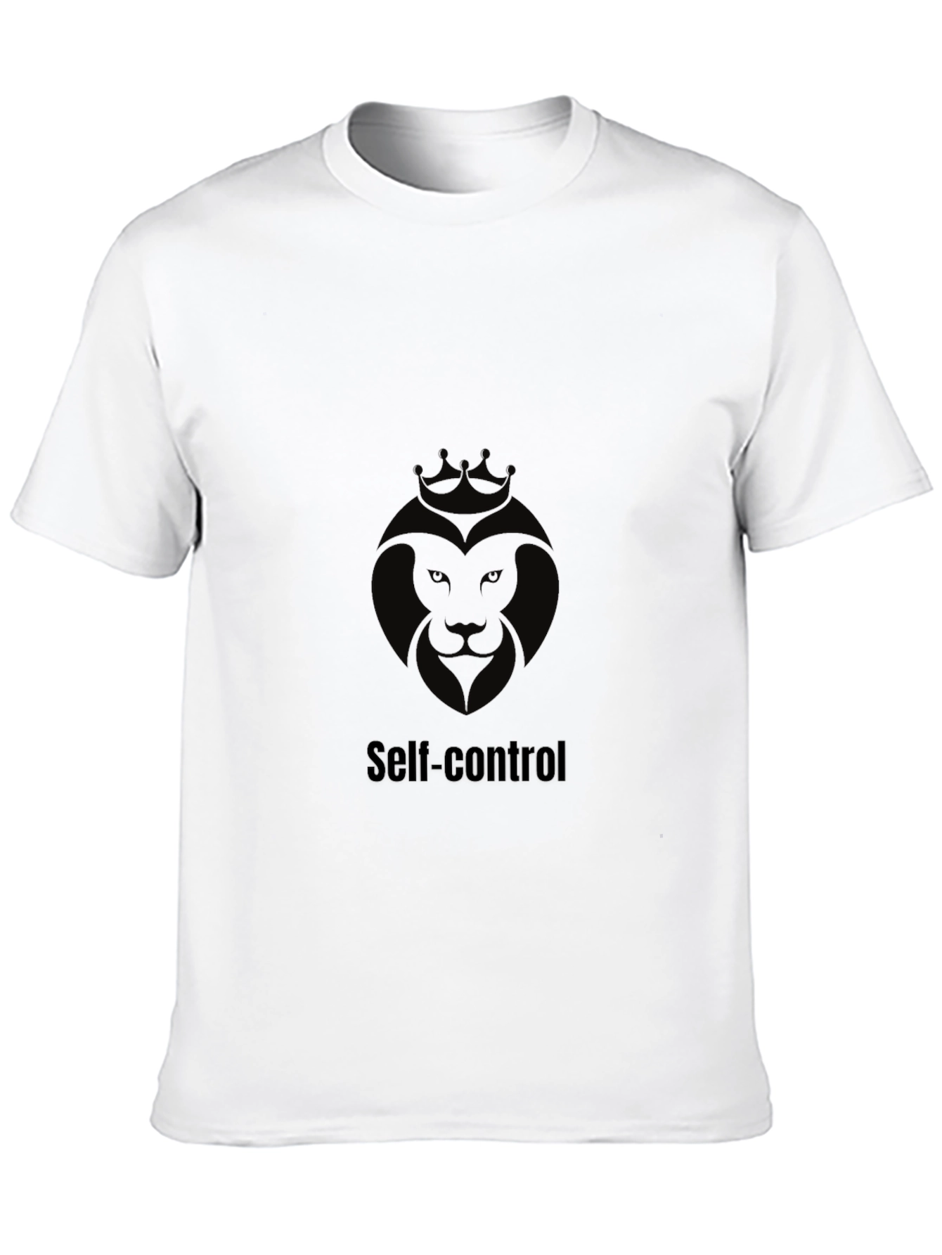 Self-Control Lion Graphic Black T-Shirt