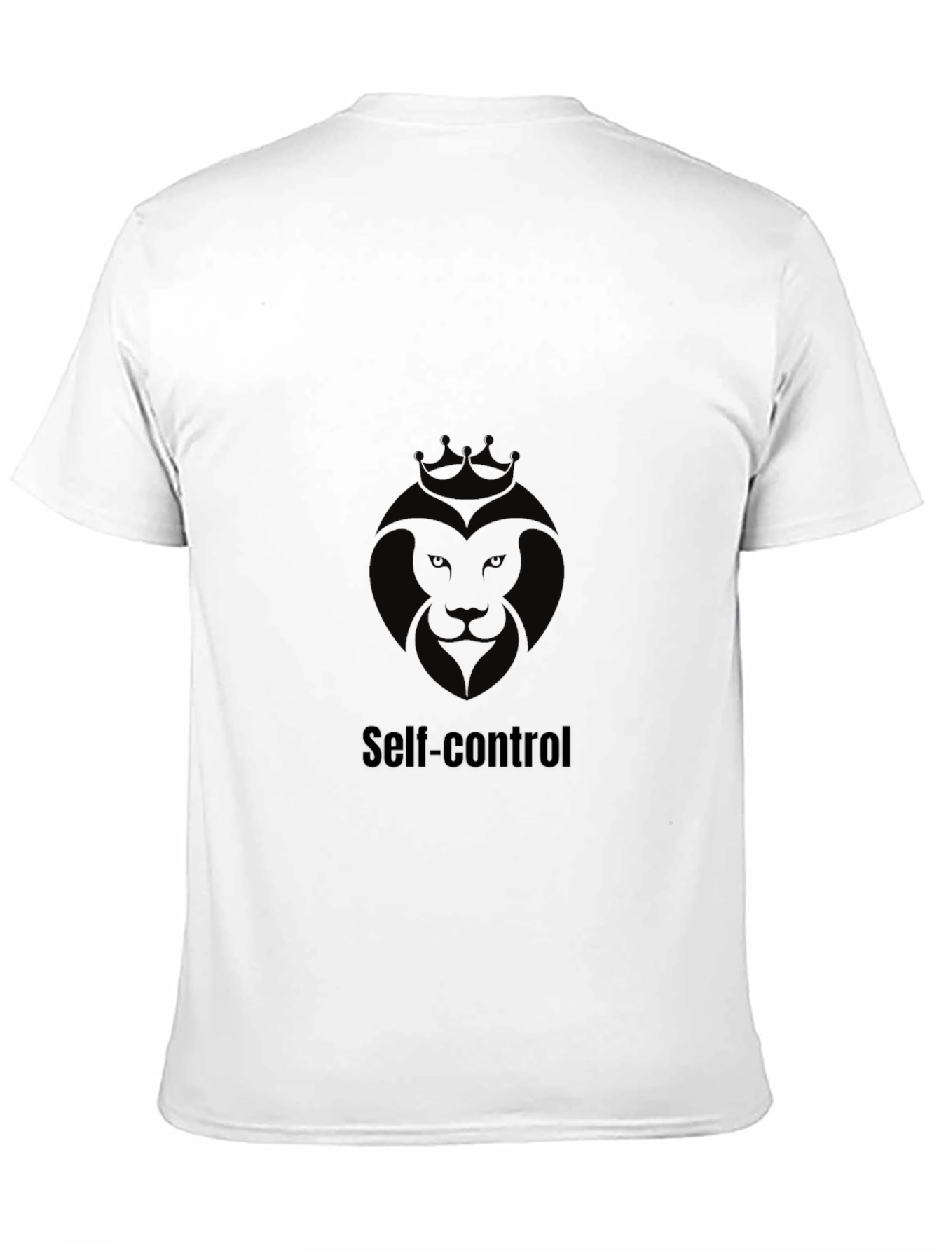 Self-Control Lion Graphic Black T-Shirt