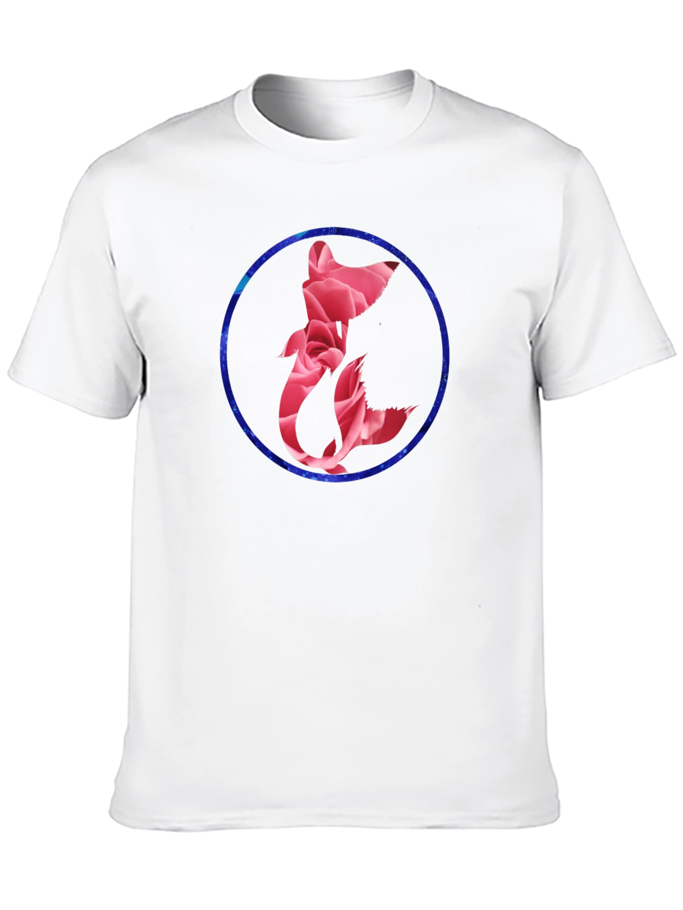 Floral Fox Graphic Tee - Mens Black T-Shirt