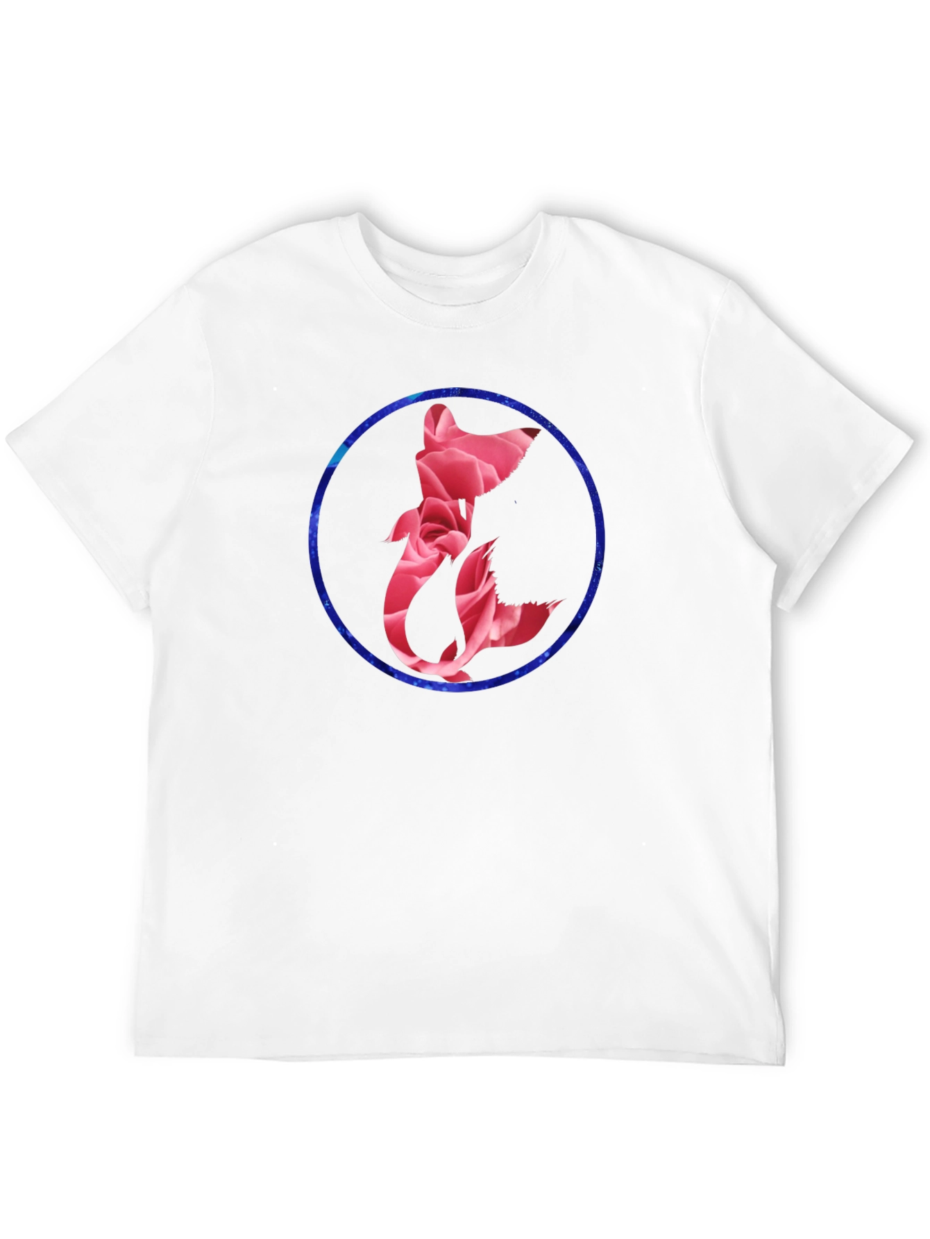 Floral Fox Graphic Tee - Mens Black T-Shirt