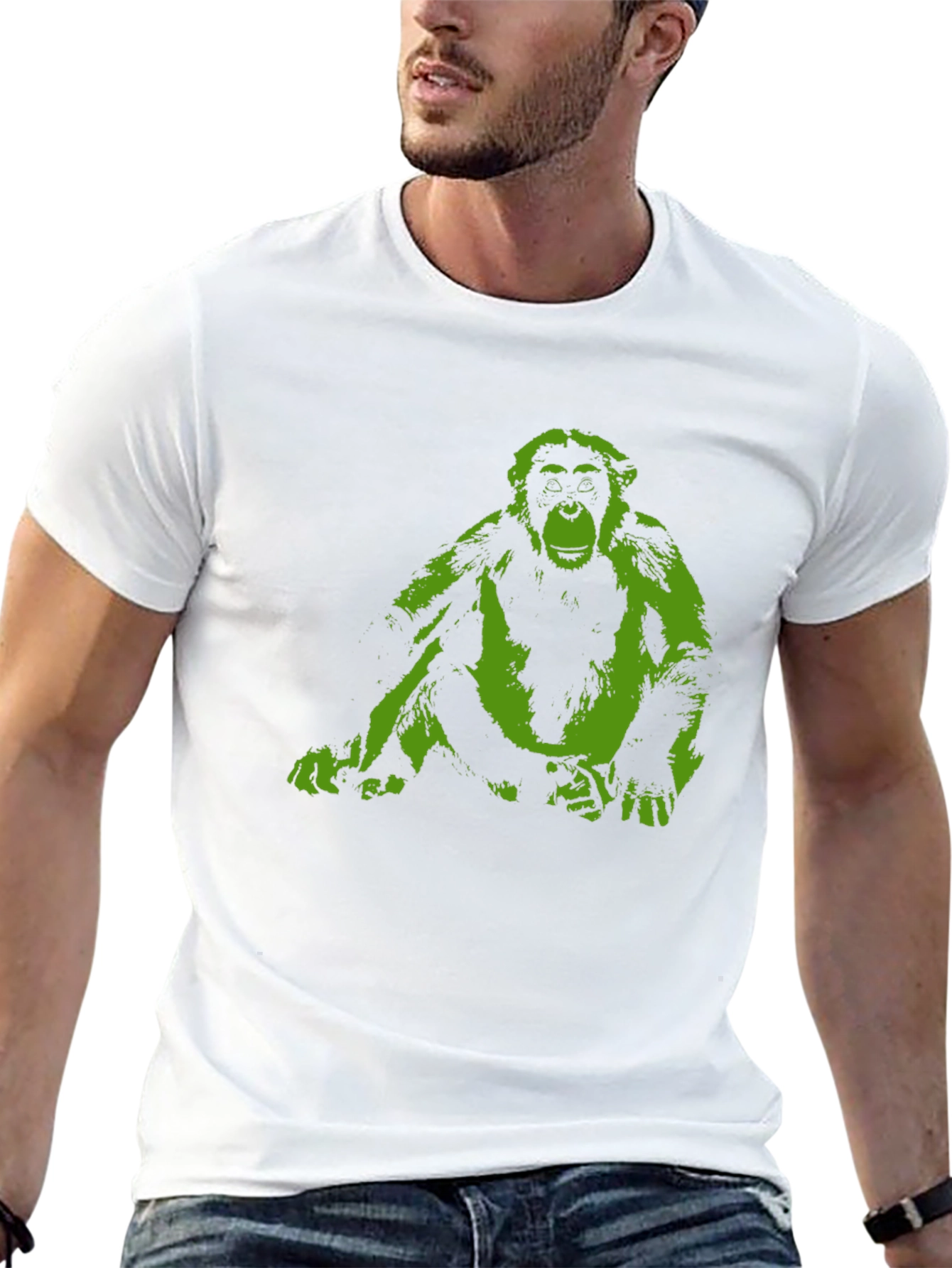 Chimpanzee Graphic Print T-Shirt - Black