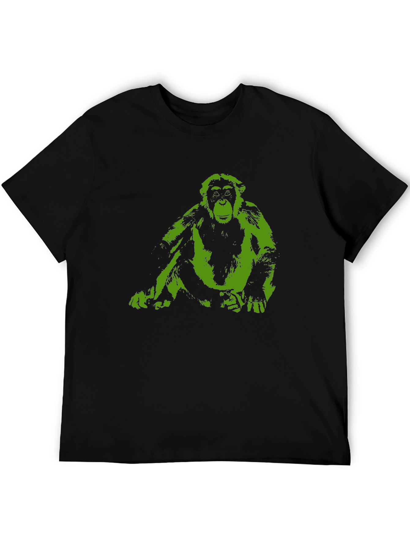 Chimpanzee Graphic Print T-Shirt - Black