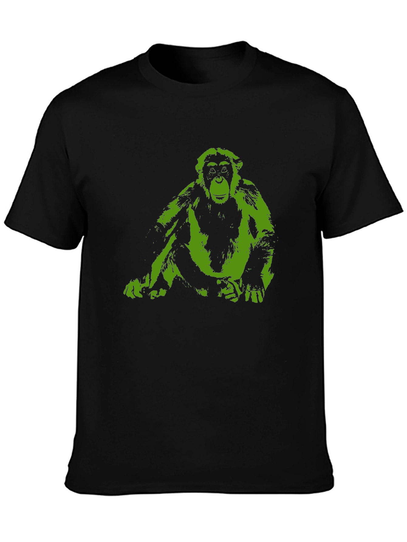 Chimpanzee Graphic Print T-Shirt - Black