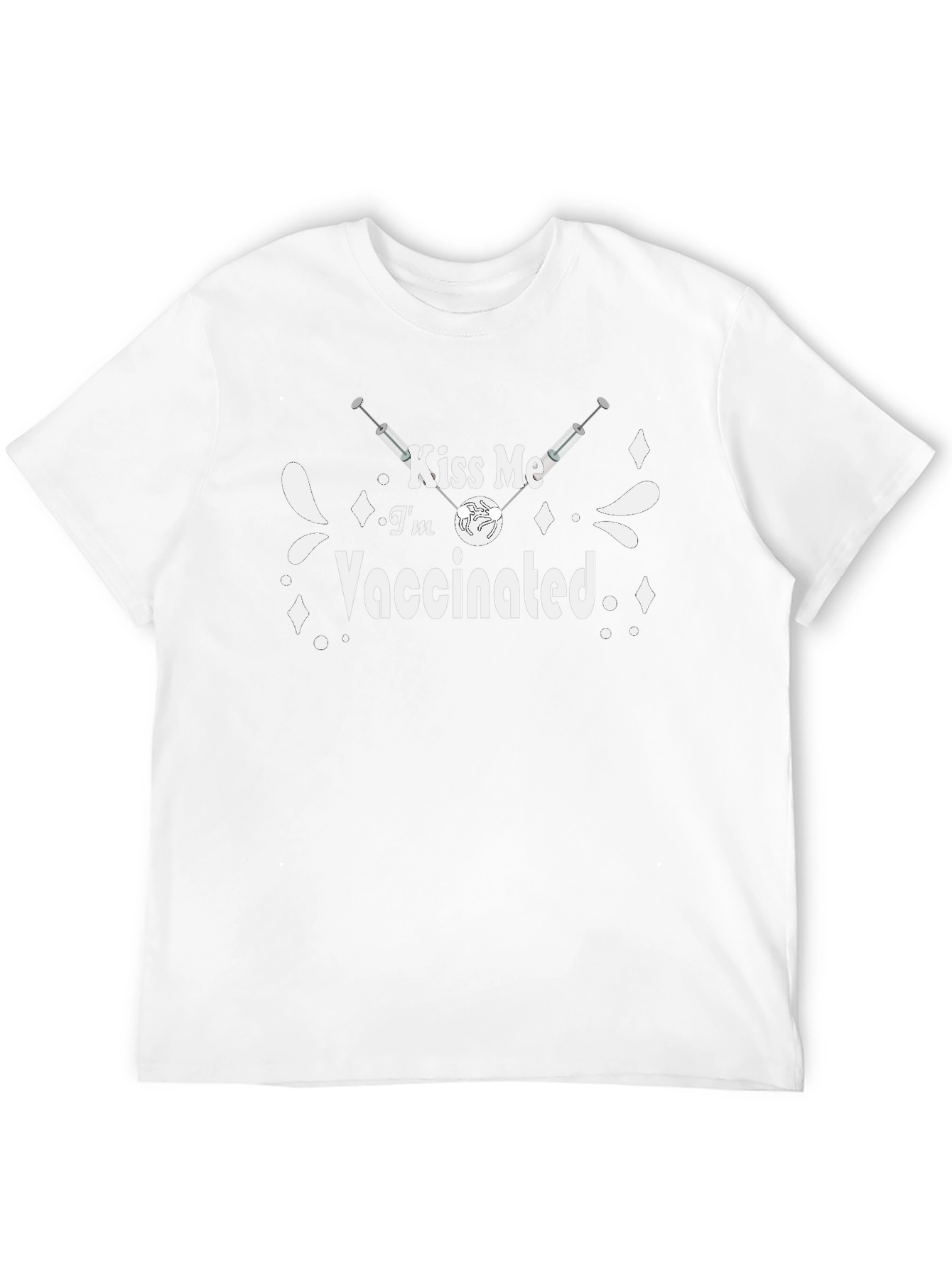 Kiss Me Im Vaccinated Black T-Shirt