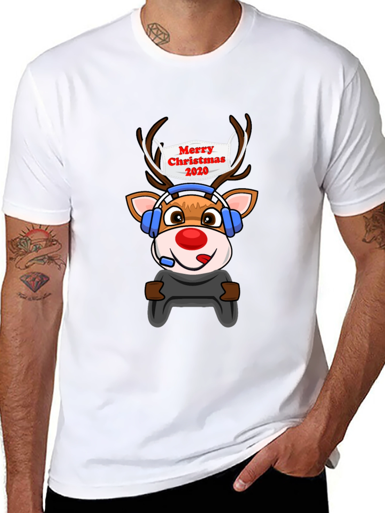 Merry Christmas 2020 Gaming Reindeer T-Shirt