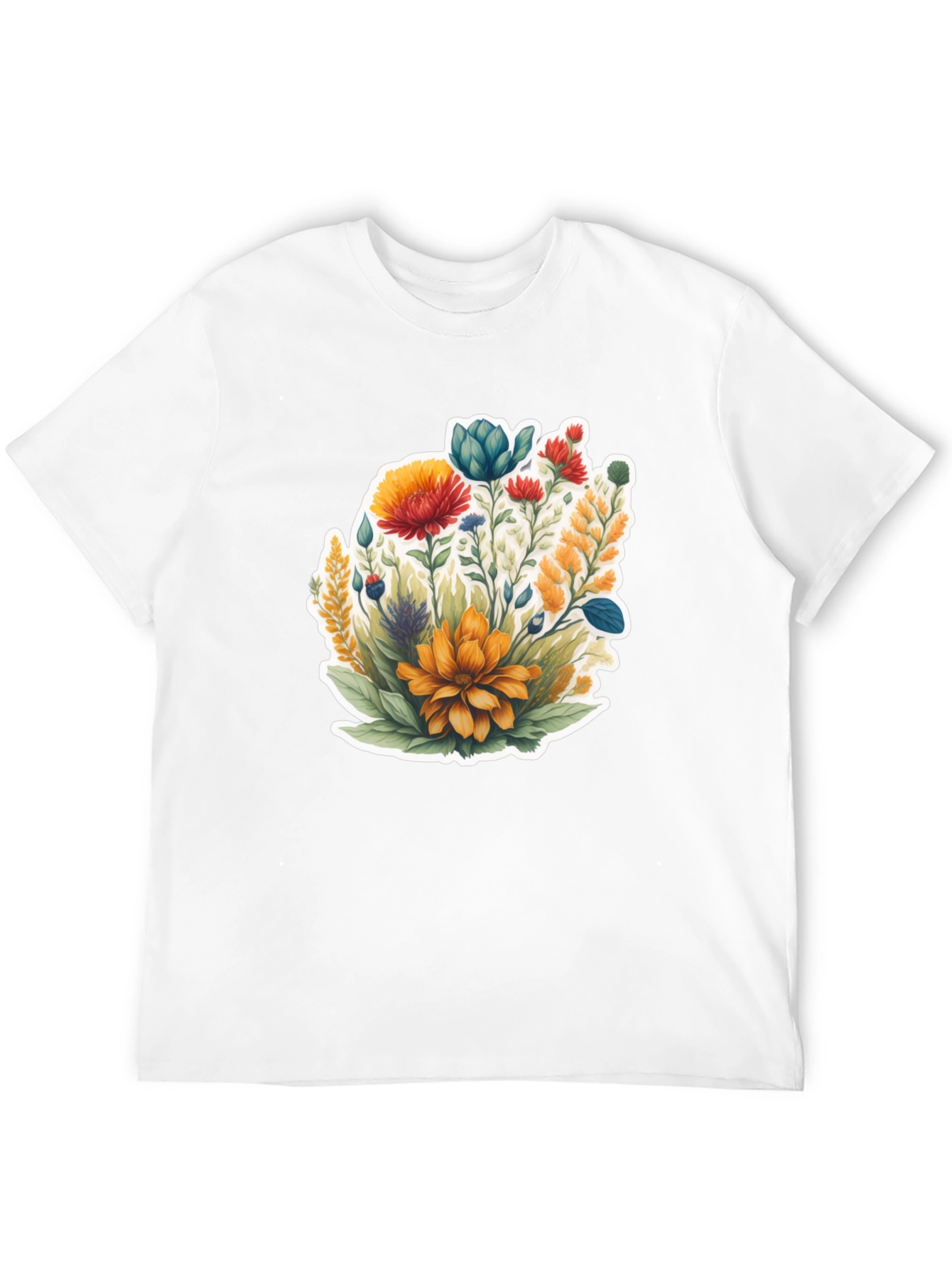 Floral Graphic Black Tee