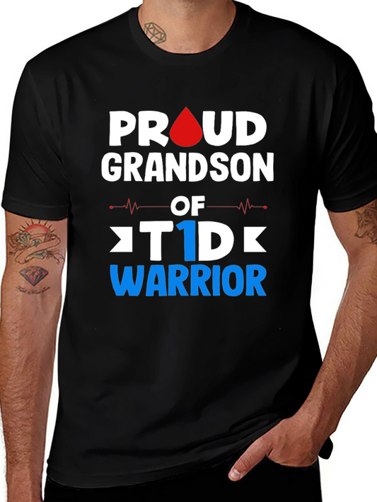 Proud Grandson T1D Warrior Graphic T-Shirt