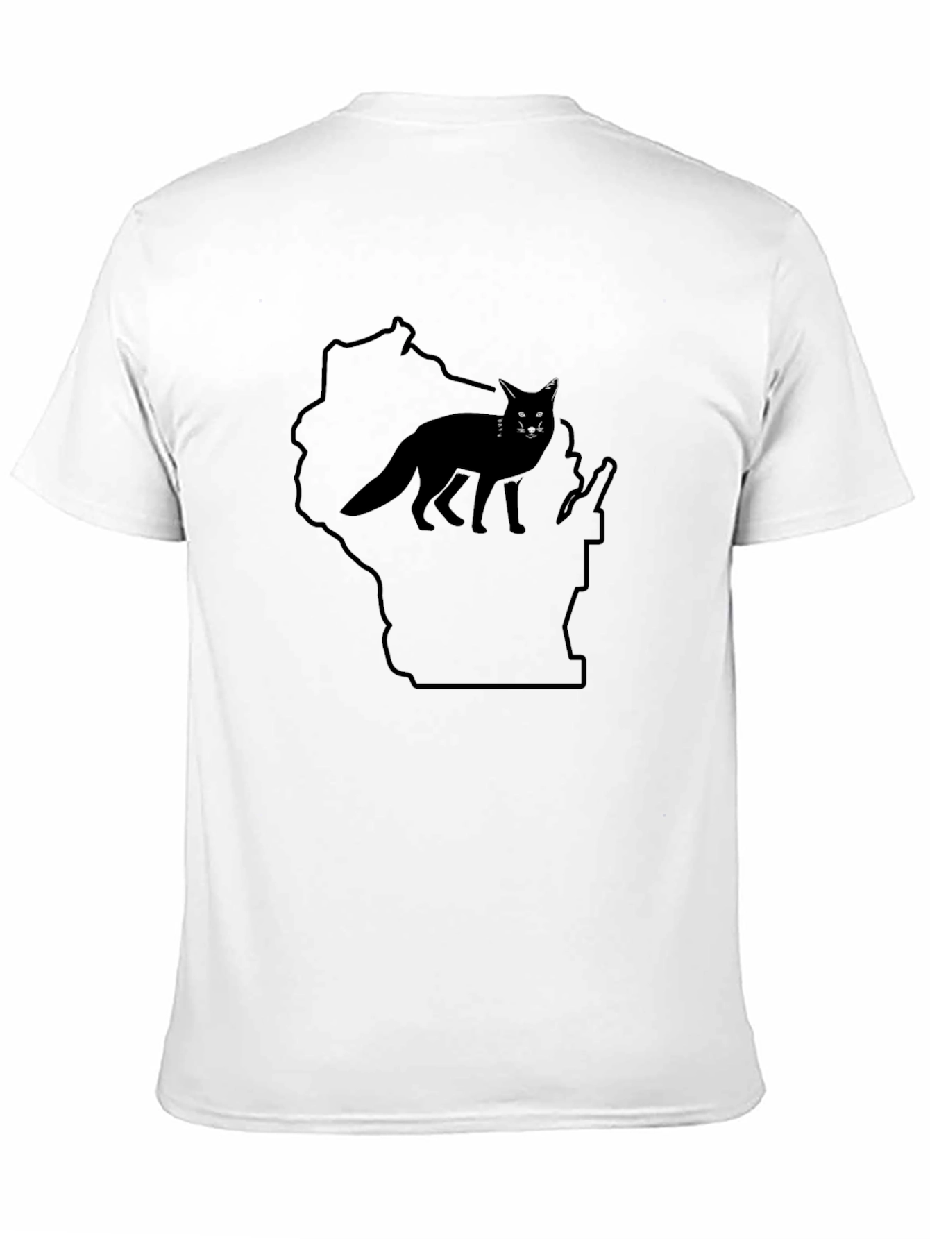 Wisconsin Fox Graphic Tee - Black Cotton Blend Shirt