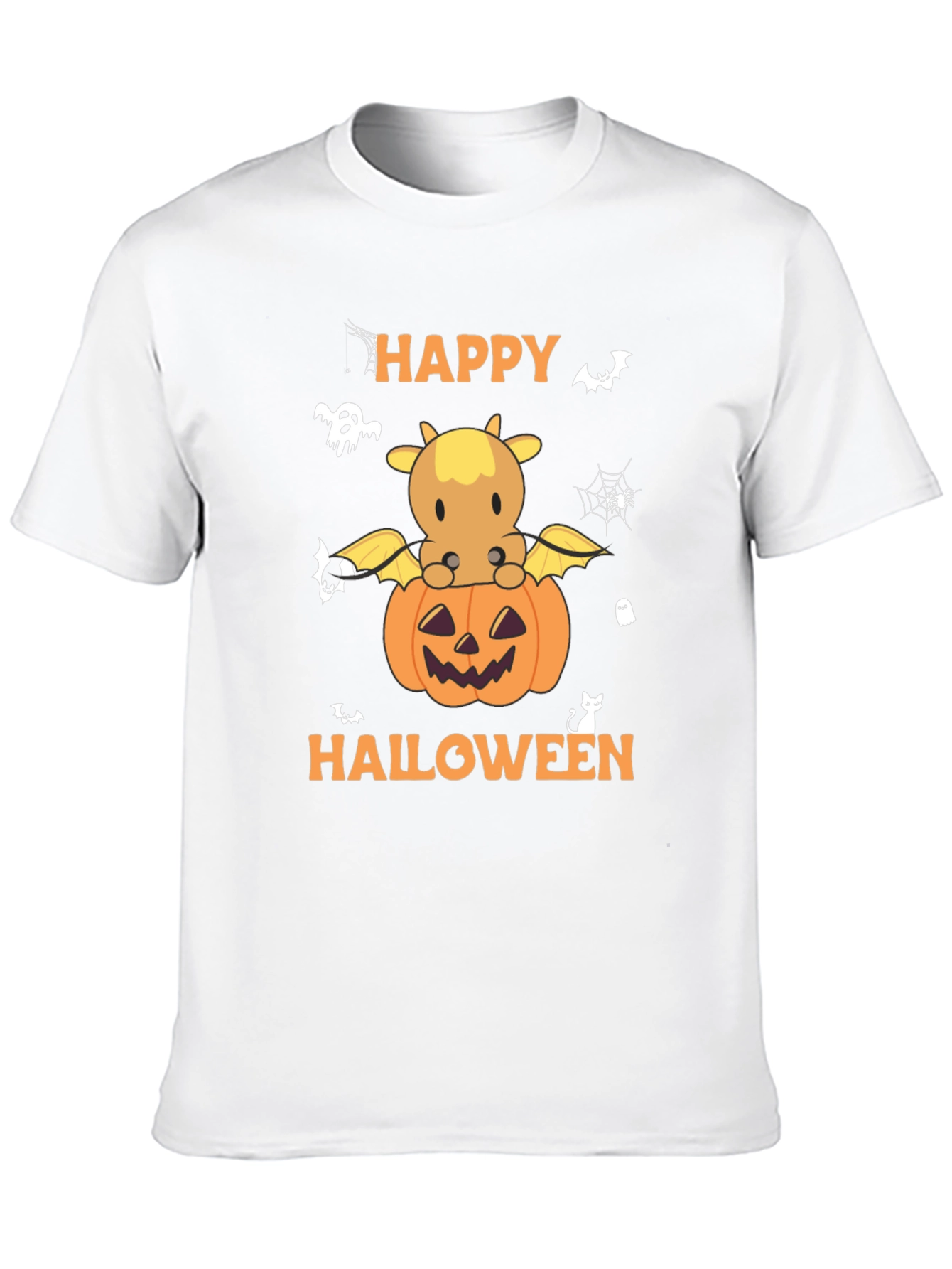 Happy Halloween Cow Pumpkin Graphic T-Shirt