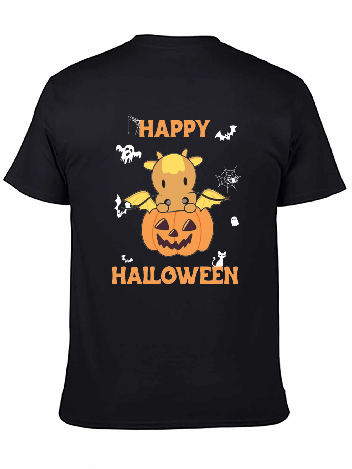 Happy Halloween Cow Pumpkin Graphic T-Shirt