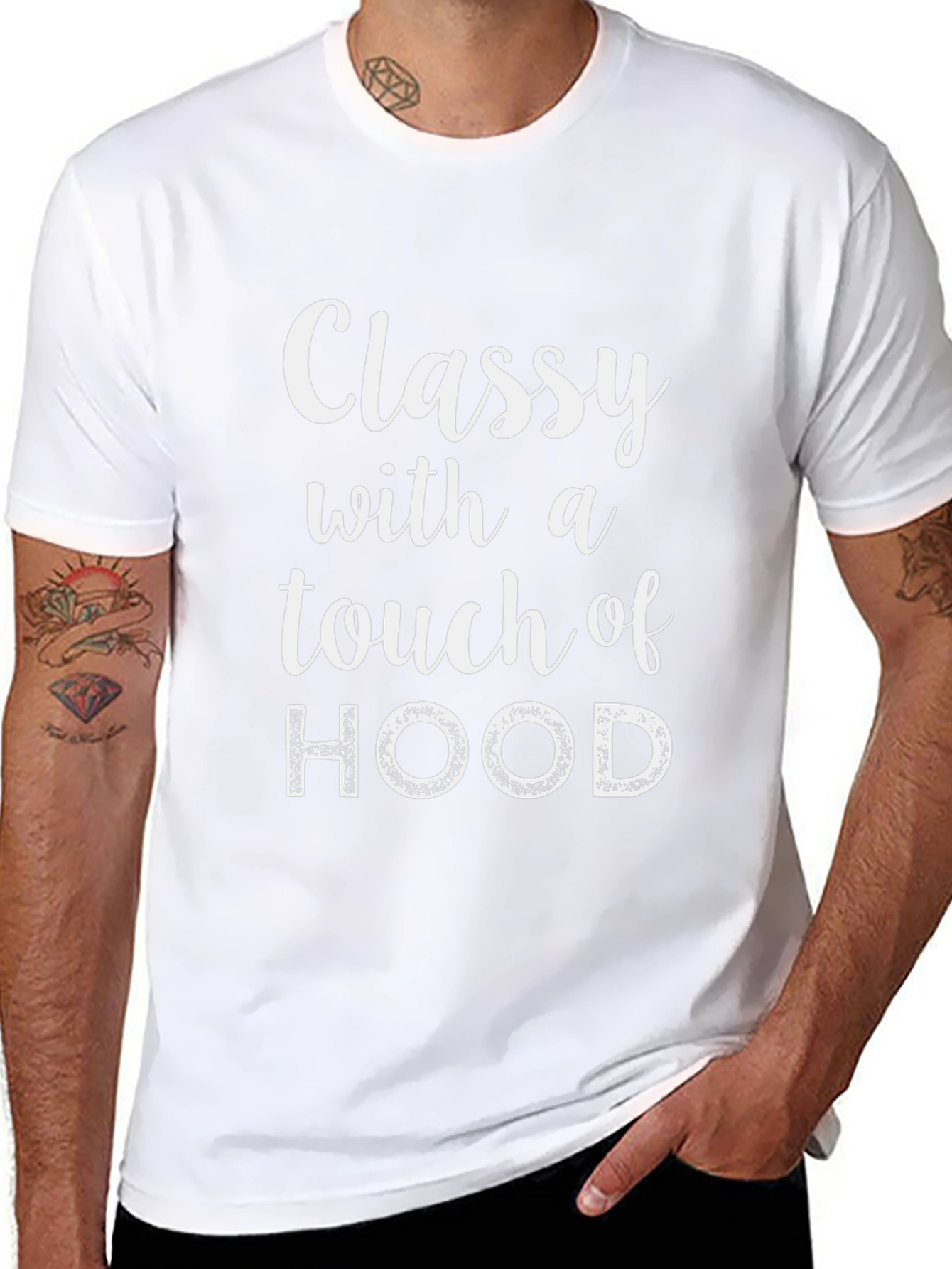 Classy with a Touch of Hood Black T-Shirt