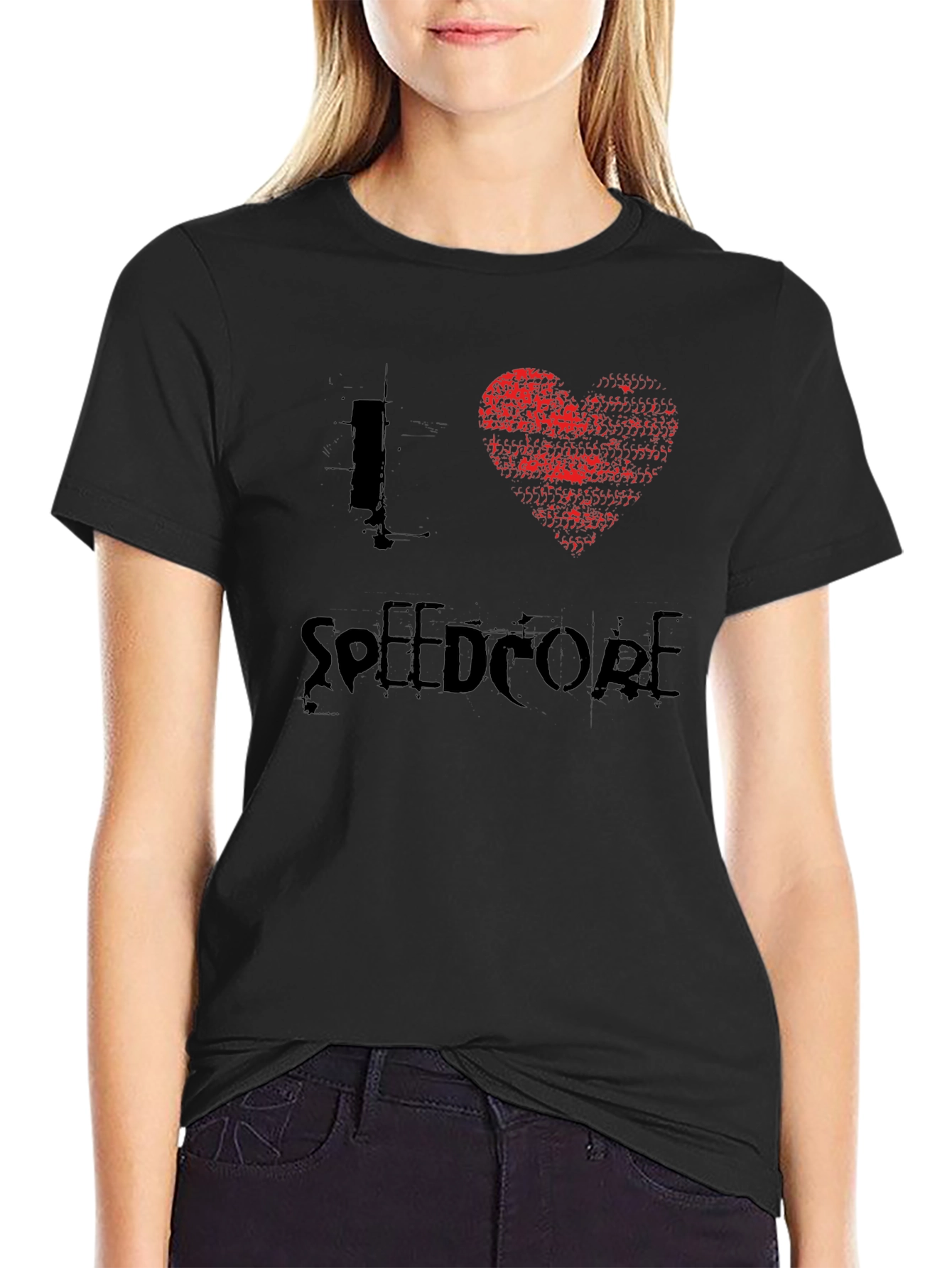 I Heart Speedcore Black Graphic Tee