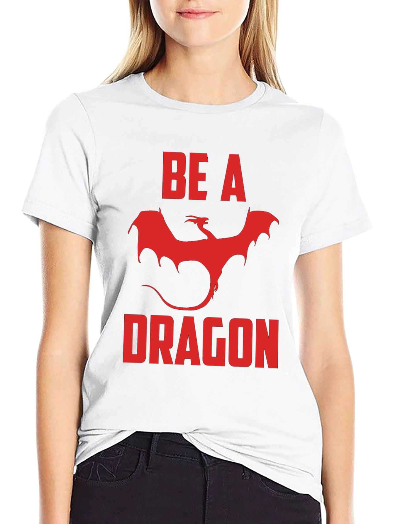 Be A Dragon Graphic Tee - Red on Black