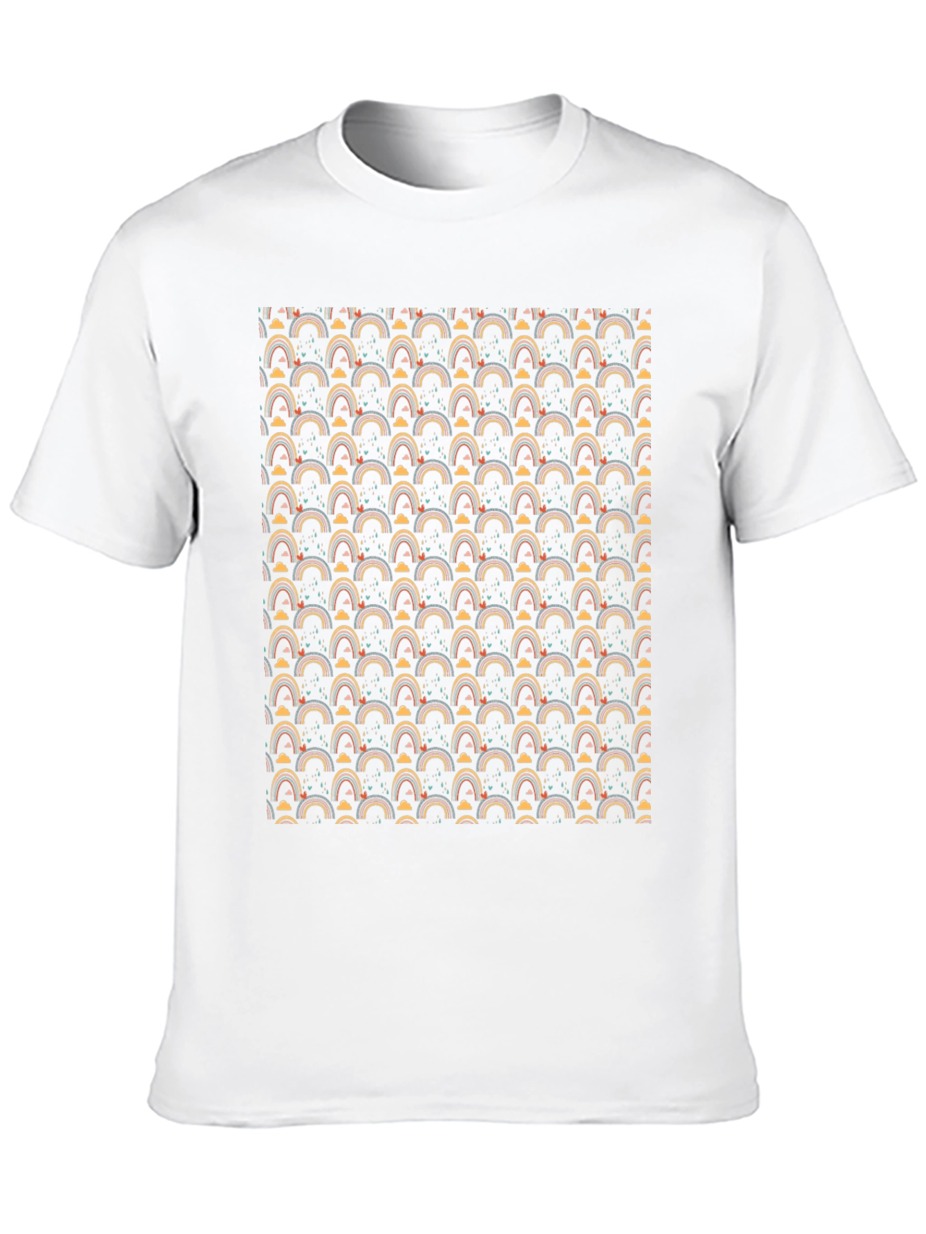 Rainbow Pattern Crew Neck T-Shirt