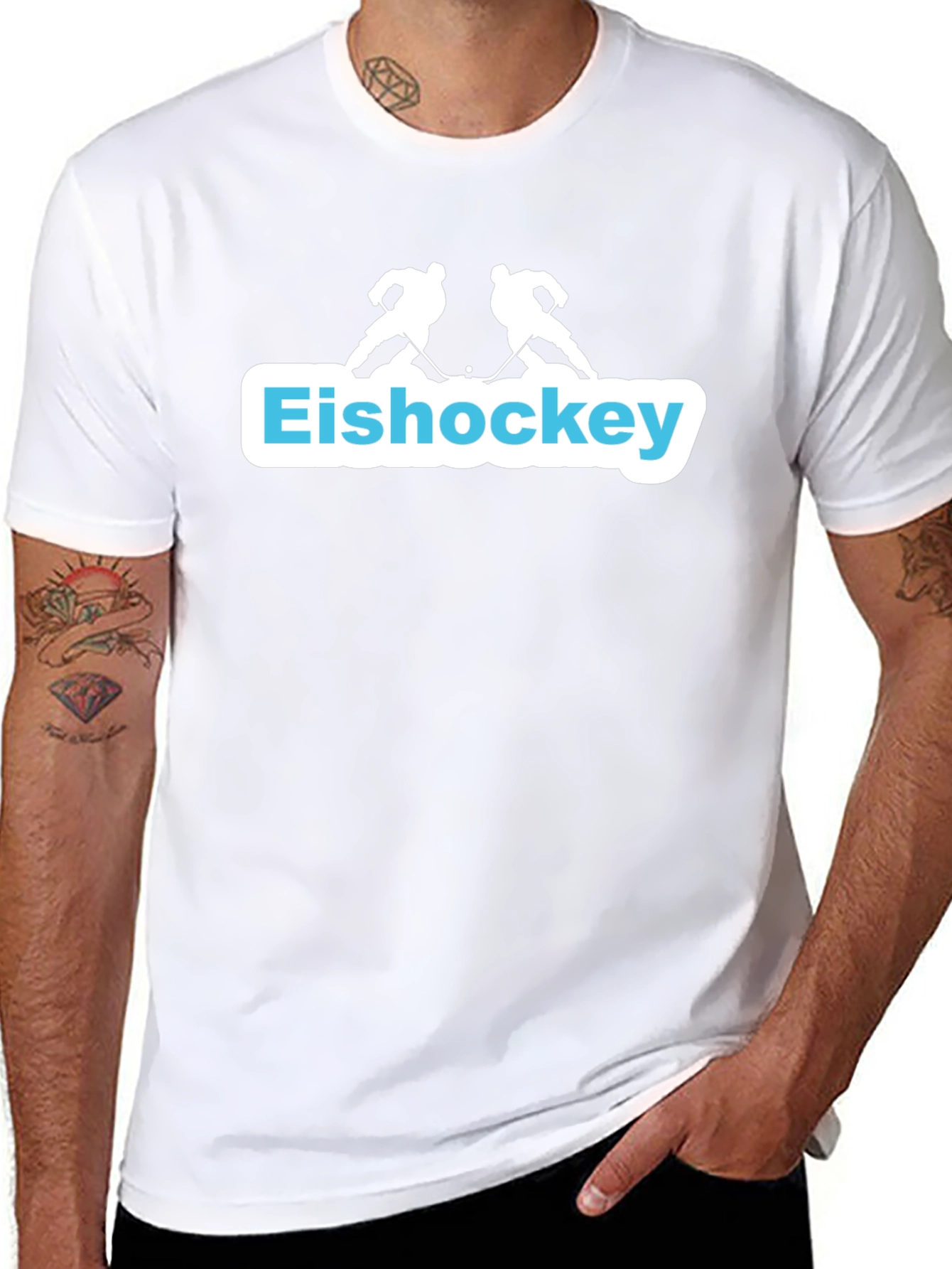 Eishockey T-Shirt - Hockey Player Silhouette Graphic Tee