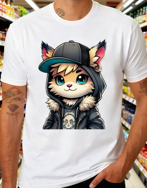 Cute Urban Cat Graphic Tee for Fashion Lovers