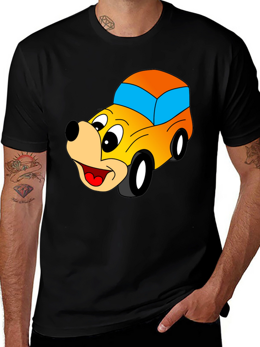 Cartoon Car Graphic Black T-Shirt