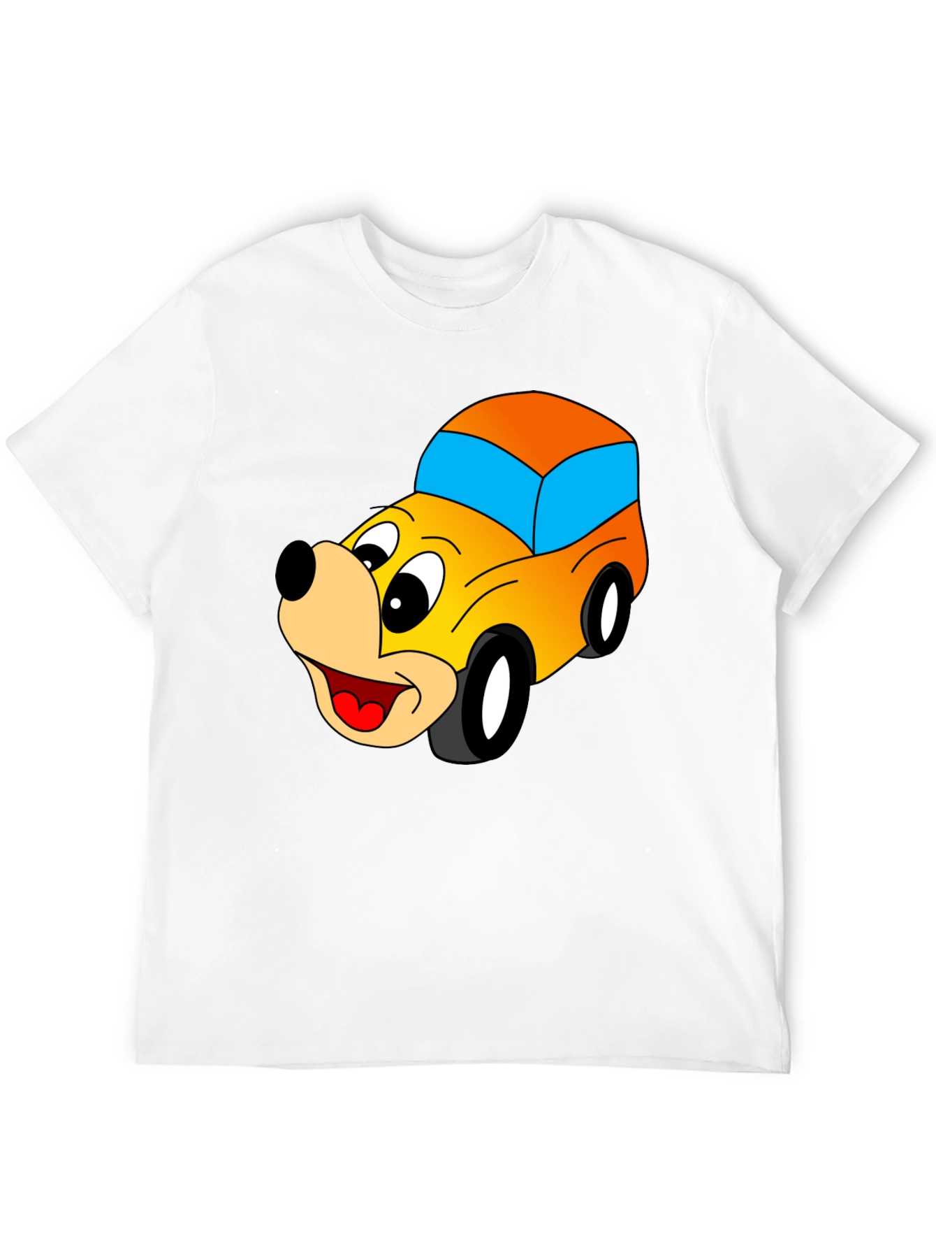 Cartoon Car Graphic Black T-Shirt