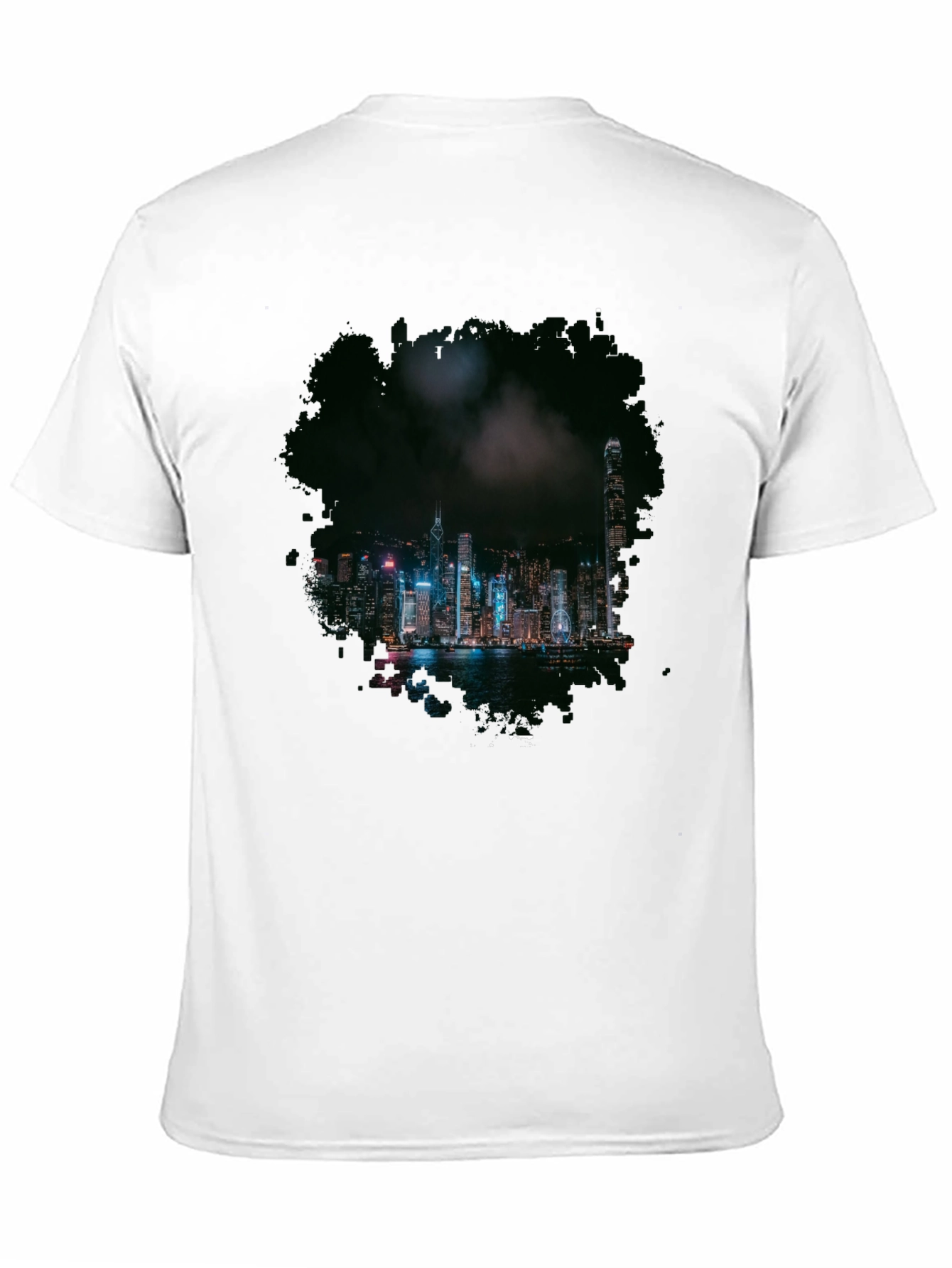 Night Cityscape Graphic Tee - Mens Black T-Shirt