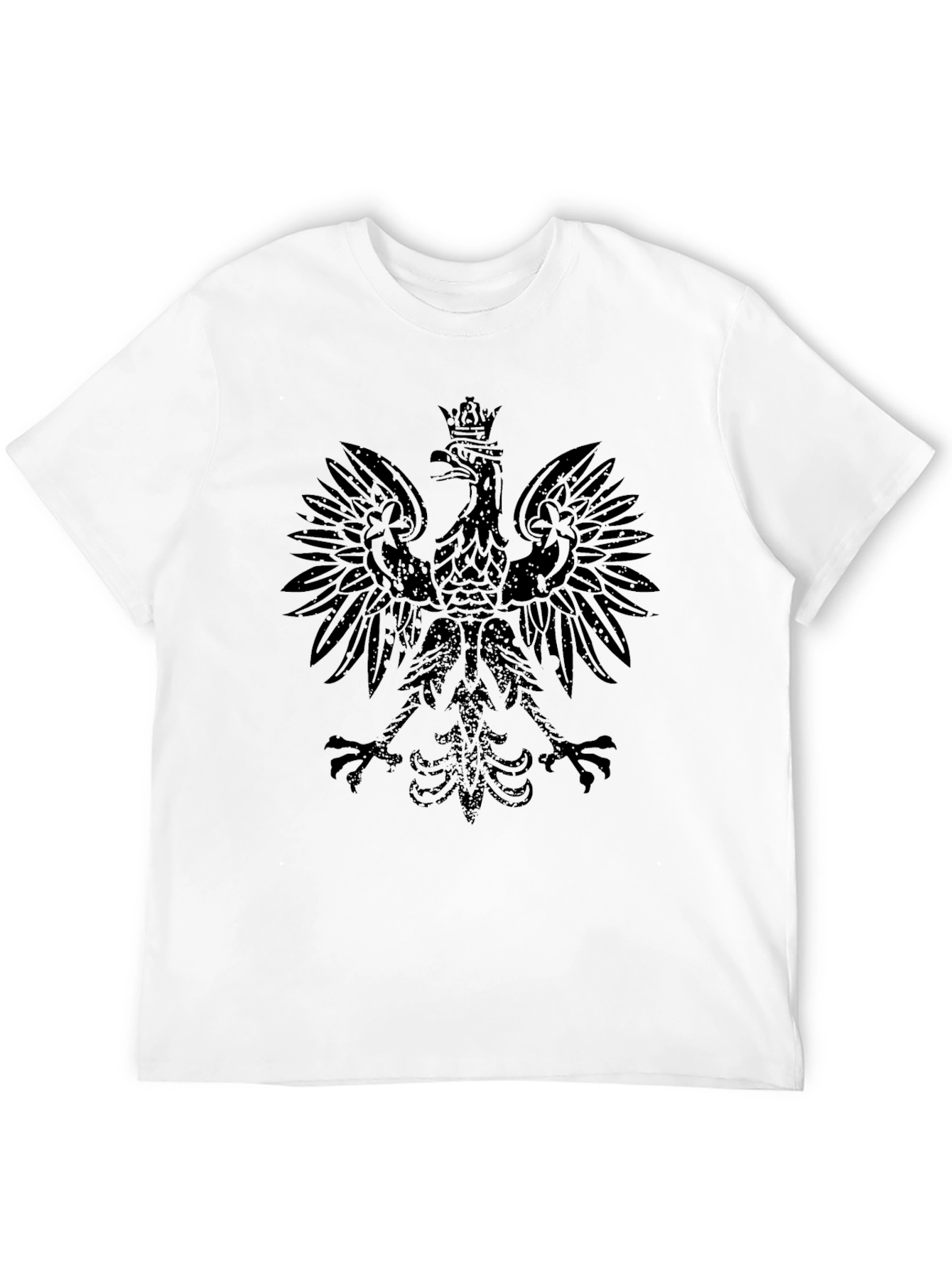 Black Tee with Crowned Eagle Graphic
