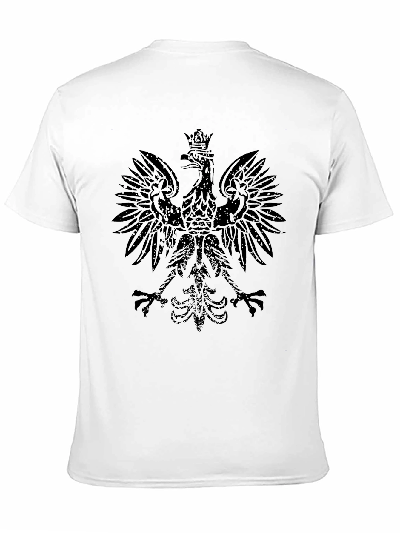 Black Tee with Crowned Eagle Graphic